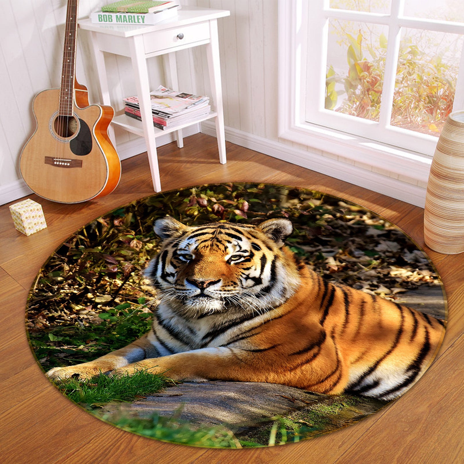 3D Tiger 82284 Animal Round Non Slip Rug Mat