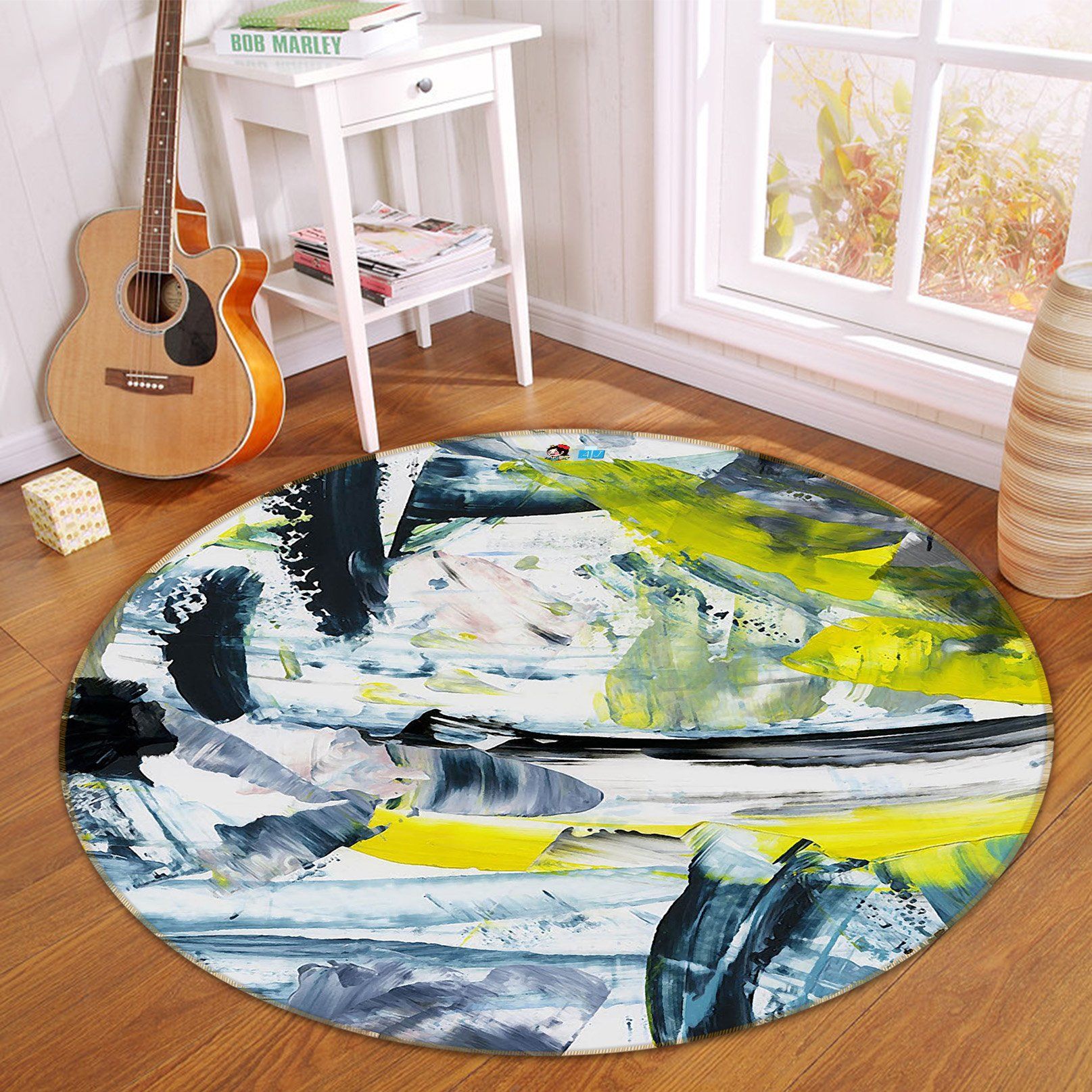 3D Abstract Ink 175 Round Non Slip Rug Mat Mat AJ Creativity Home