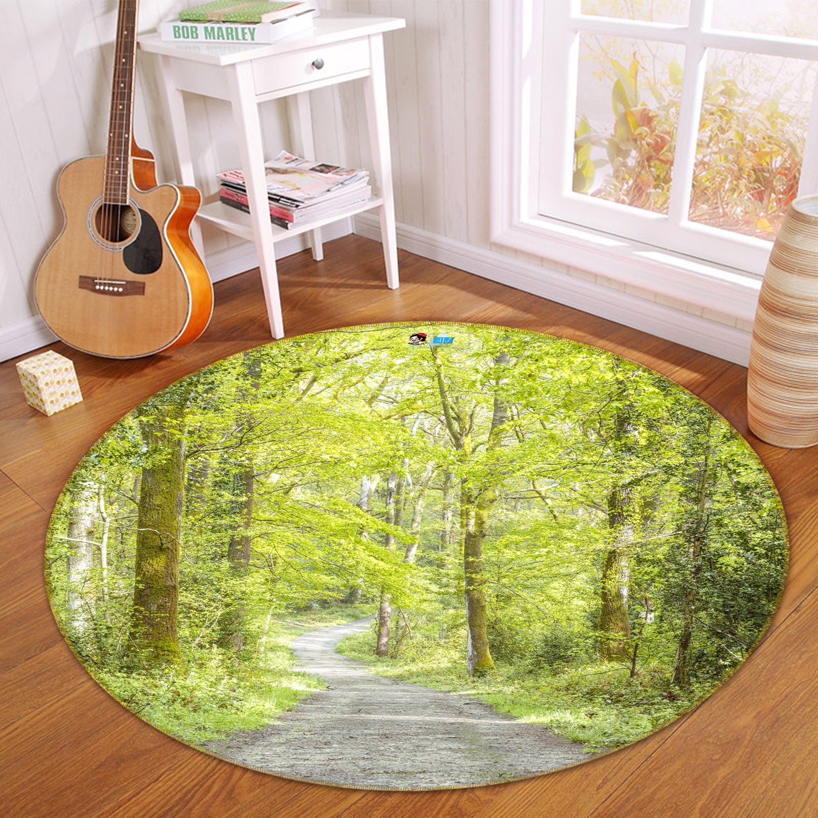 3D Spring Woods 7408 Assaf Frank Rug Round Non Slip Rug Mat