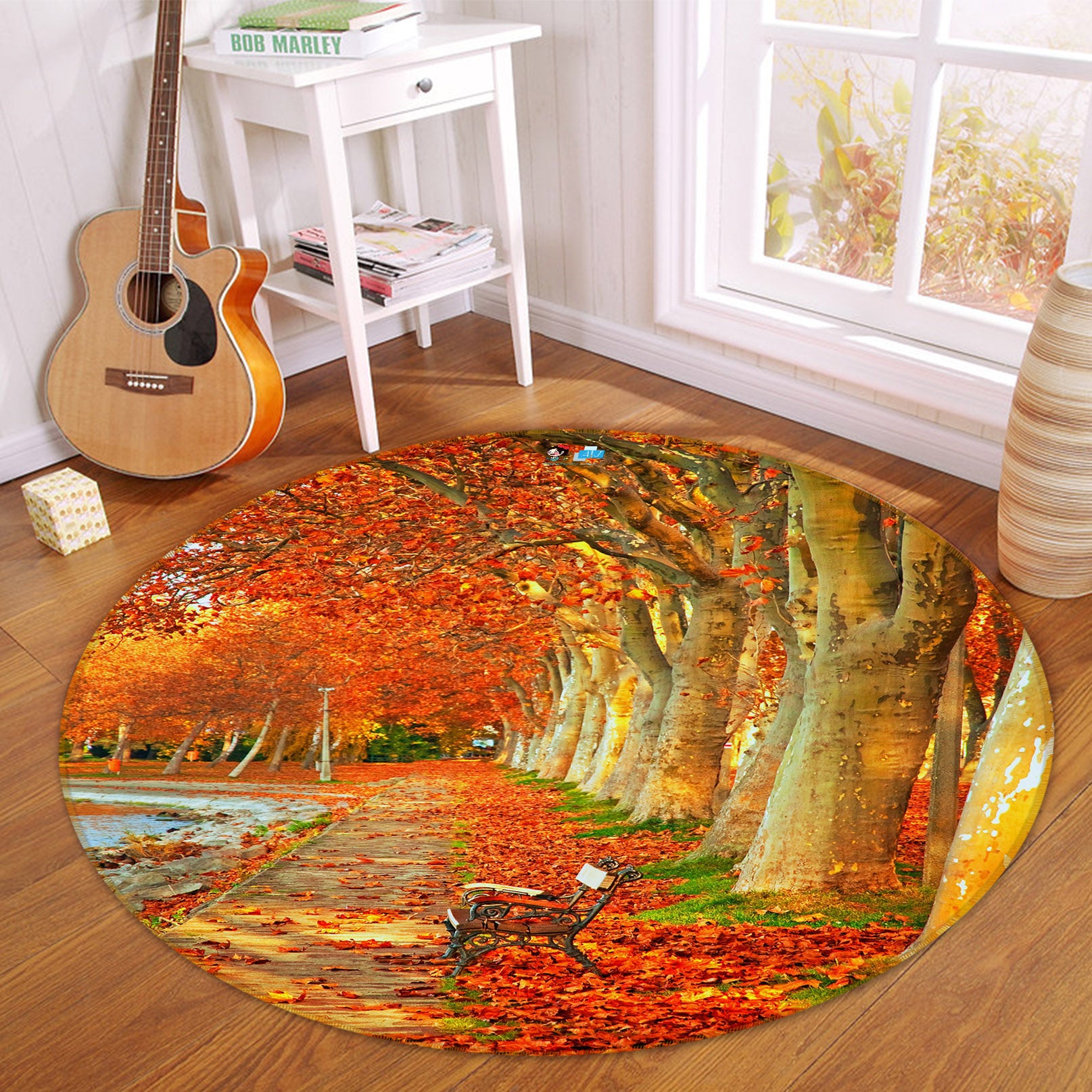 3D Trees 69172 Round Non Slip Rug Mat