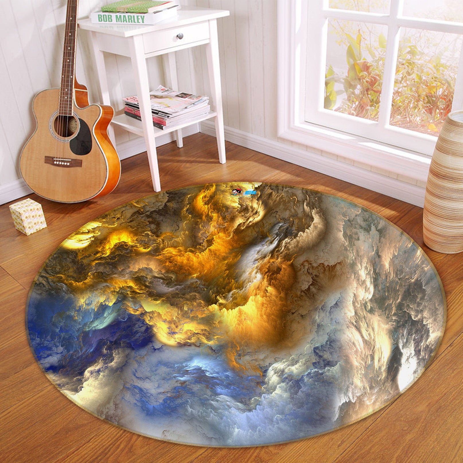 3D Marbling 71151 Round Non Slip Rug Mat