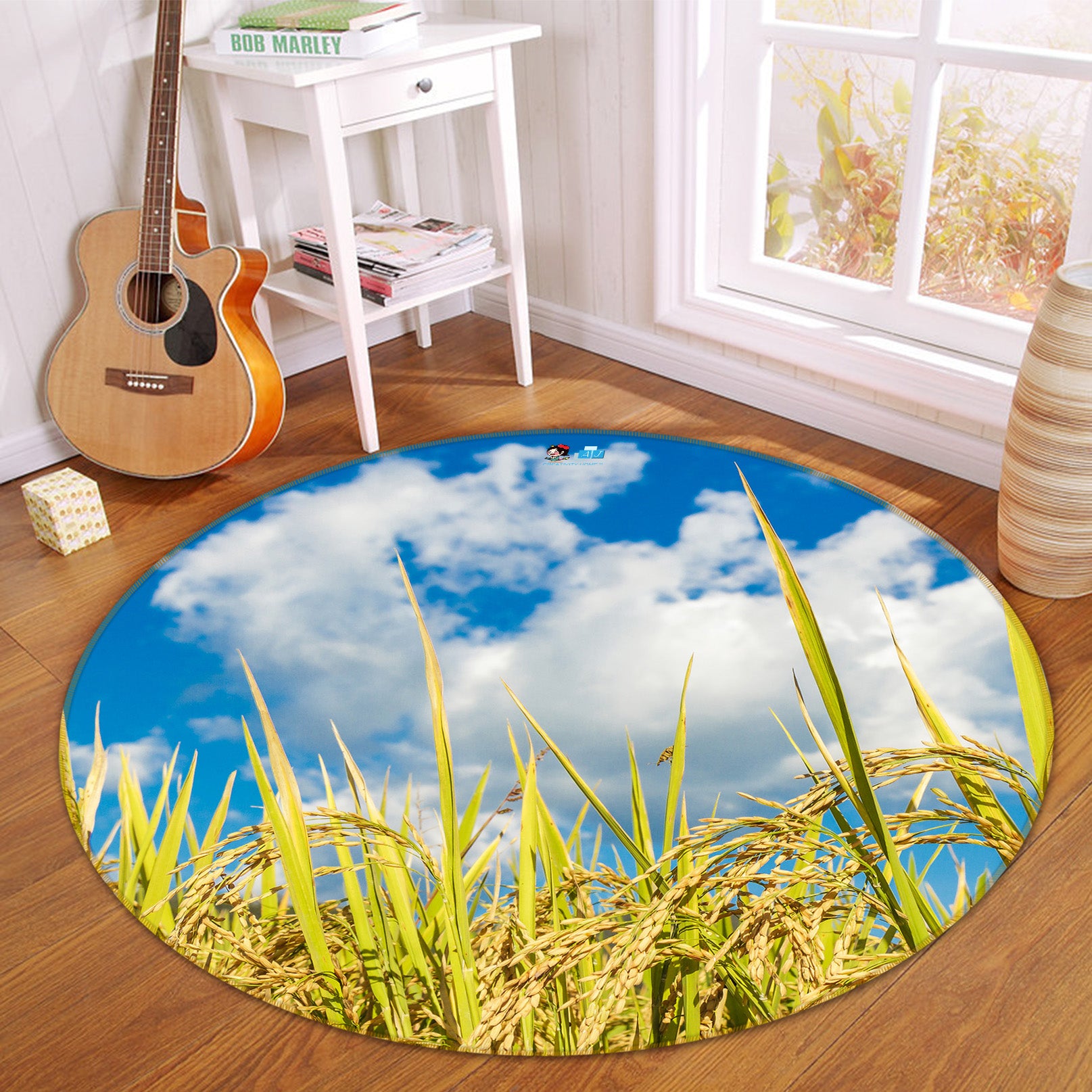 3D Rice 81058 Round Non Slip Rug Mat