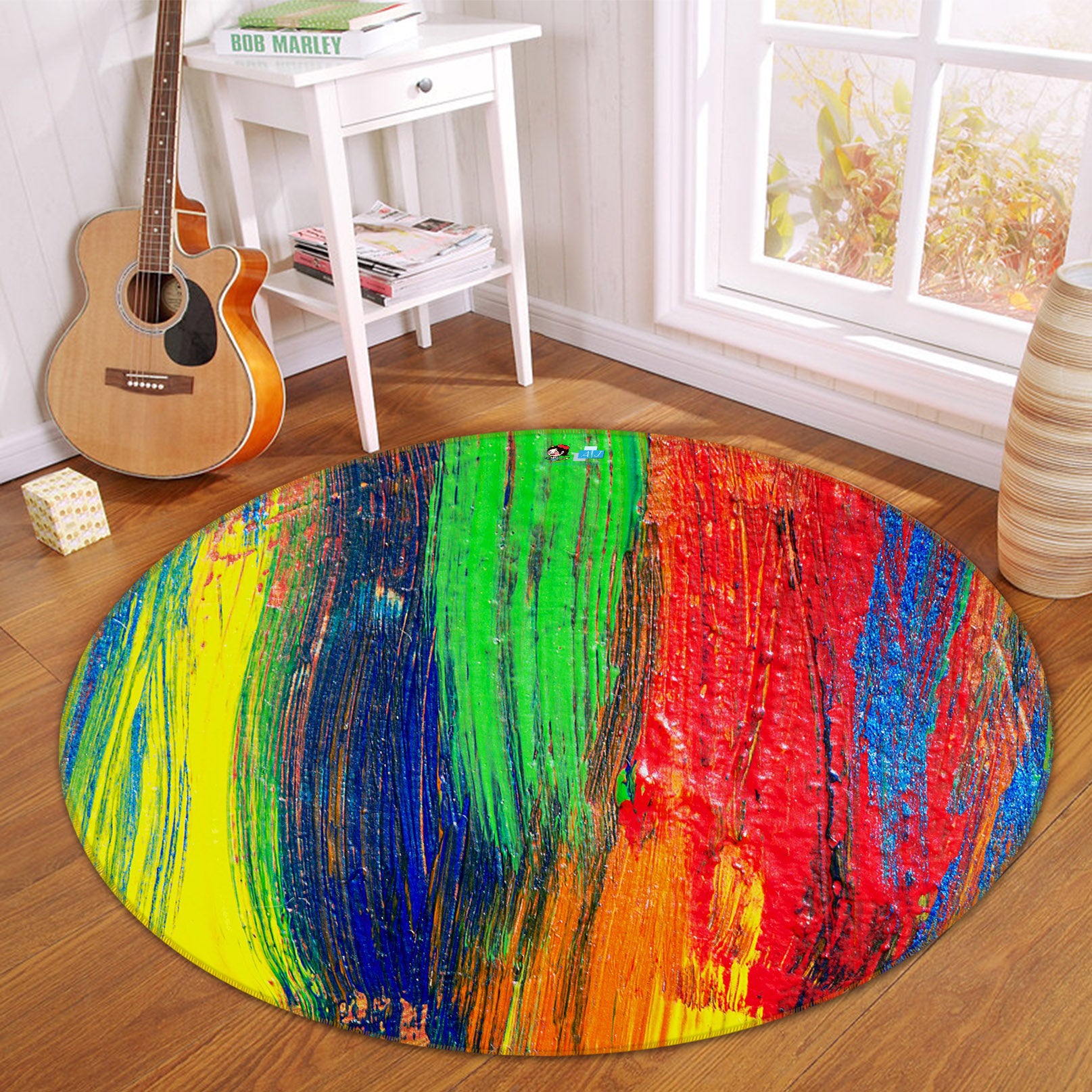 3D Colorful 71247 Round Non Slip Rug Mat