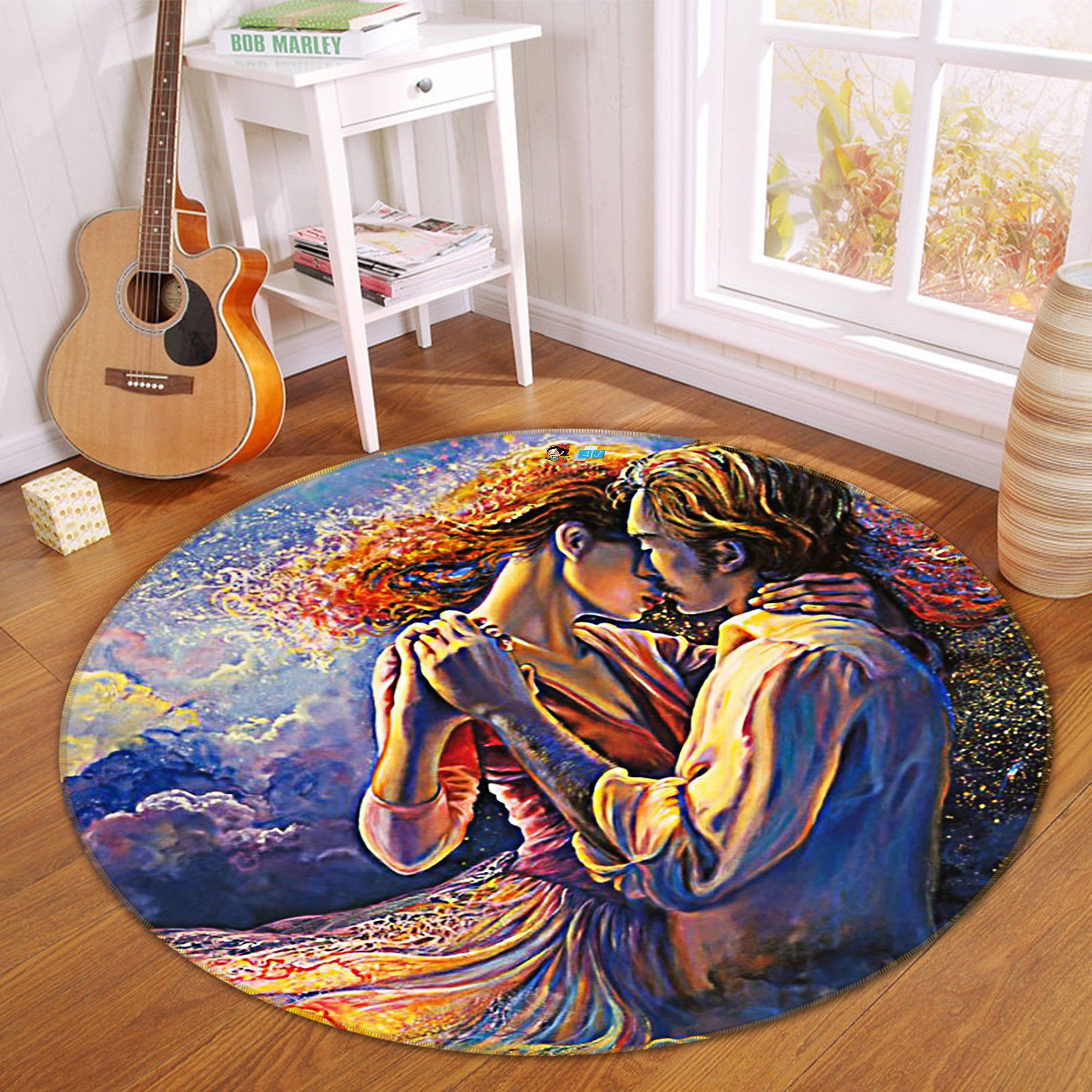 3D Couple Dancing 327 Round Non Slip Rug Mat Mat AJ Creativity Home