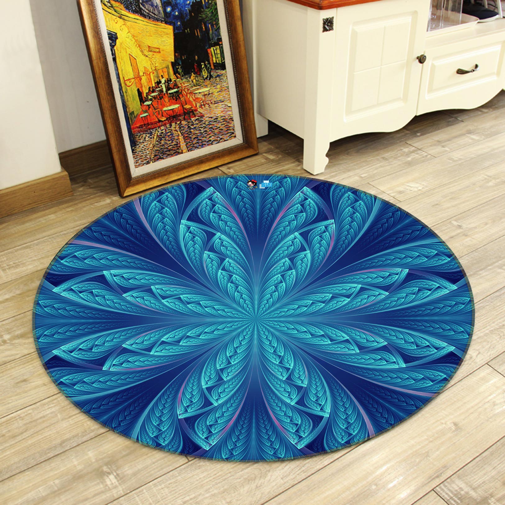 3D Pattern 80223 Round Non Slip Rug Mat