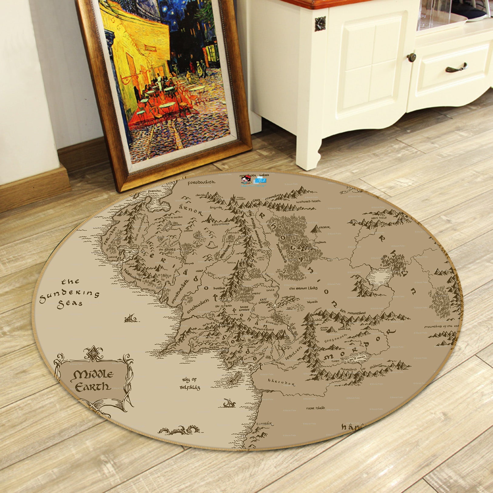 3D Map 74017 Round Non Slip Rug Mat