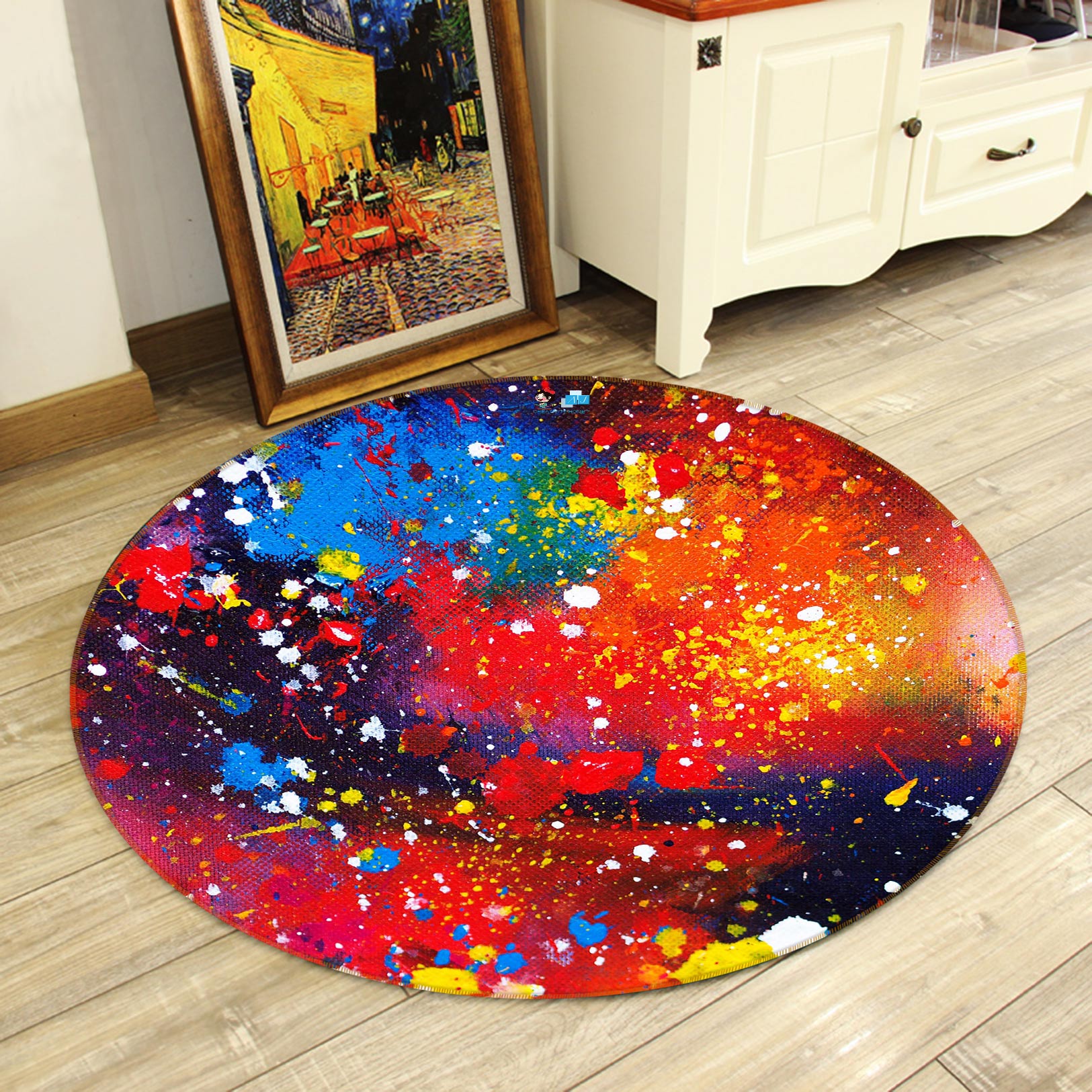 3D Colorful 81192 Round Non Slip Rug Mat
