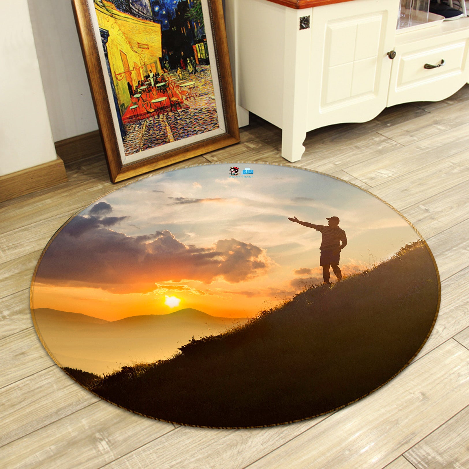 3D Hillside 81069 Round Non Slip Rug Mat