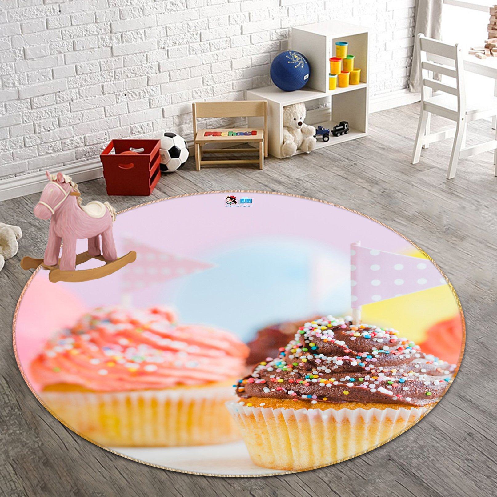3D Small Cake 117 Round Non Slip Rug Mat Mat AJ Creativity Home