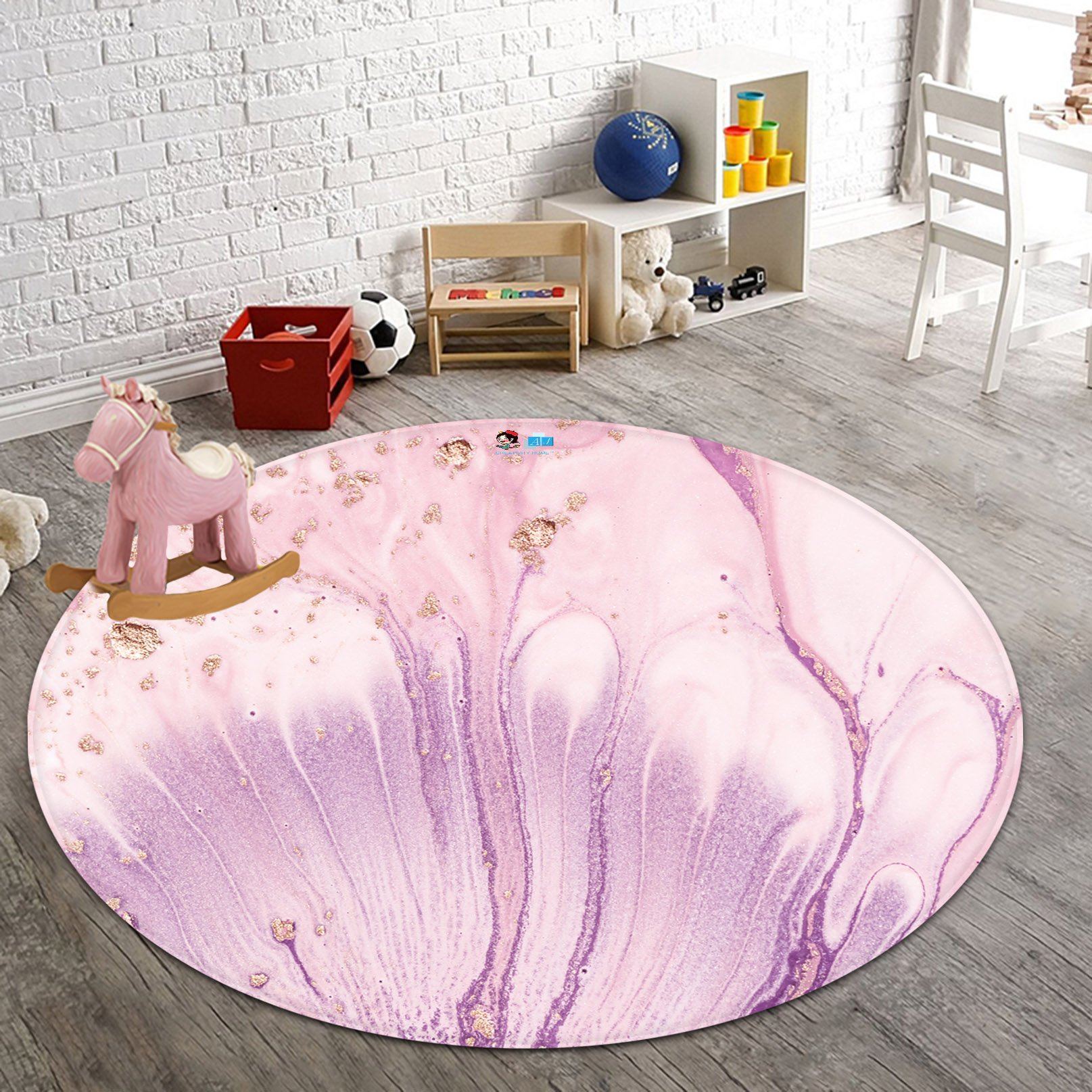 3D Pink Flower 2873 Round Non Slip Rug Mat Mat AJ Creativity Home
