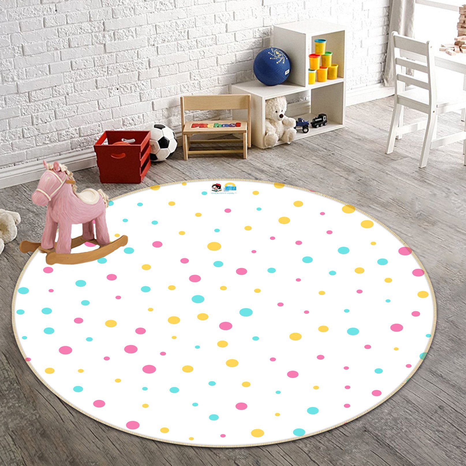 3D Colored Dots 194 Round Non Slip Rug Mat Mat AJ Creativity Home