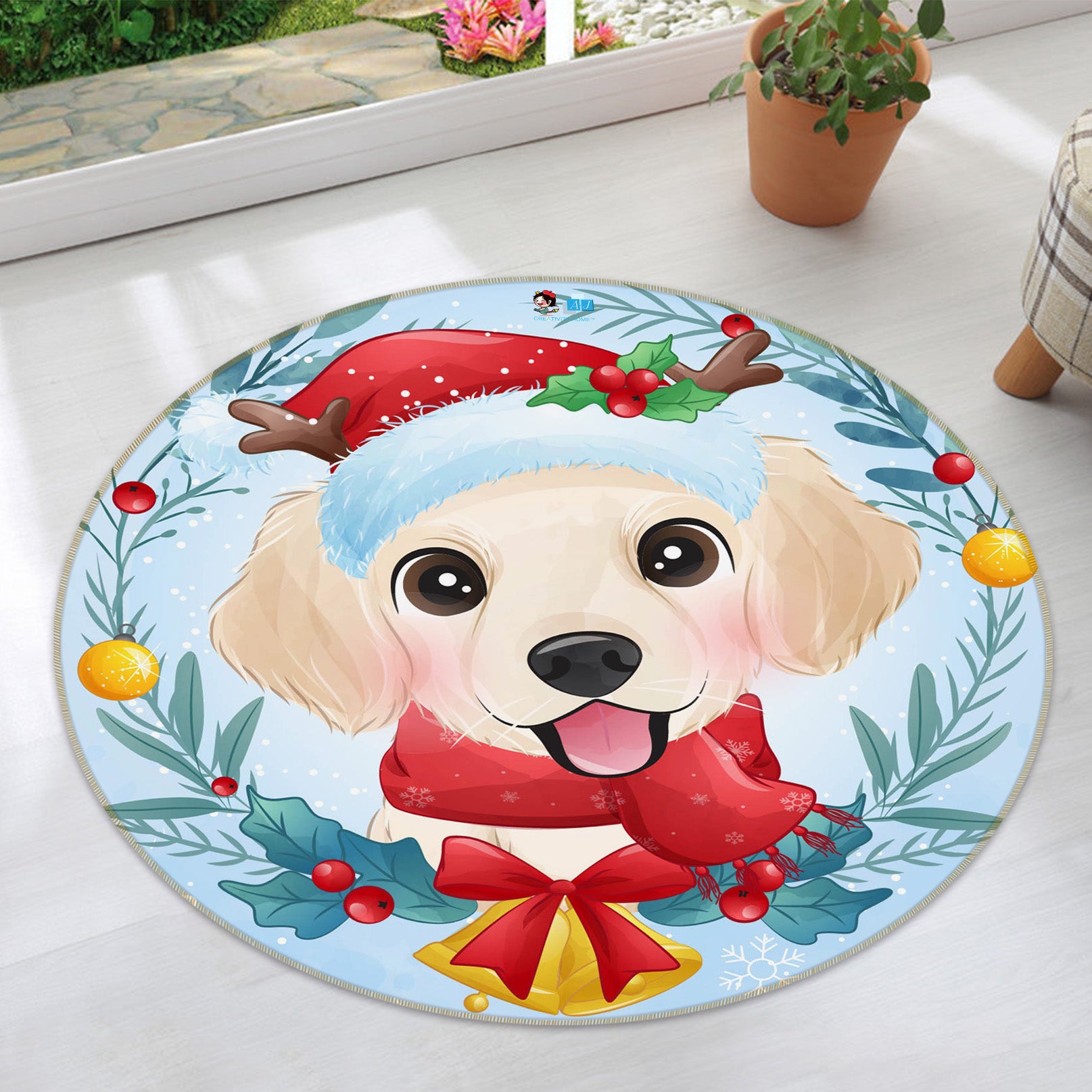 3D Dog 75136 Round Non Slip Rug Mat