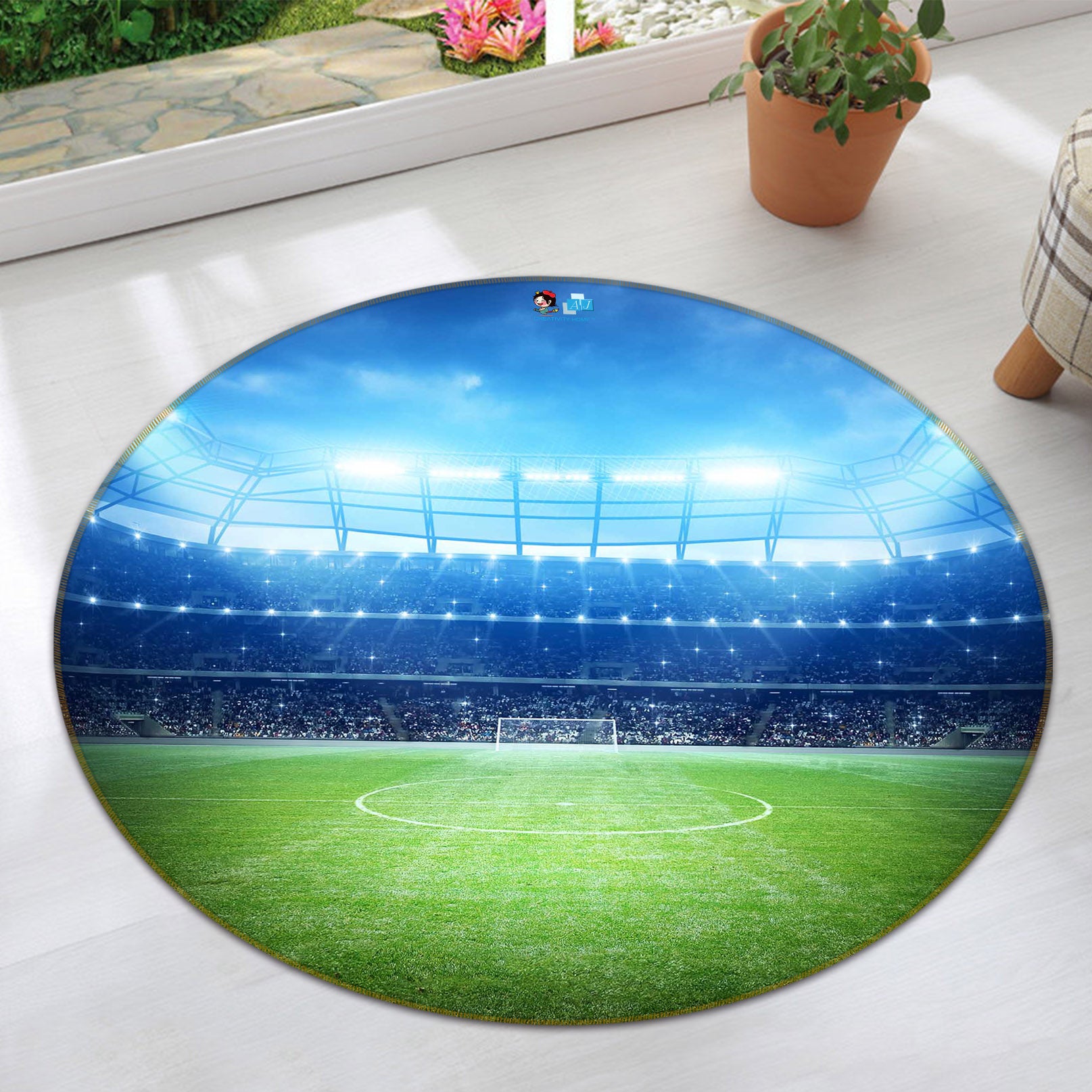3D Court 72119 Round Non Slip Rug Mat
