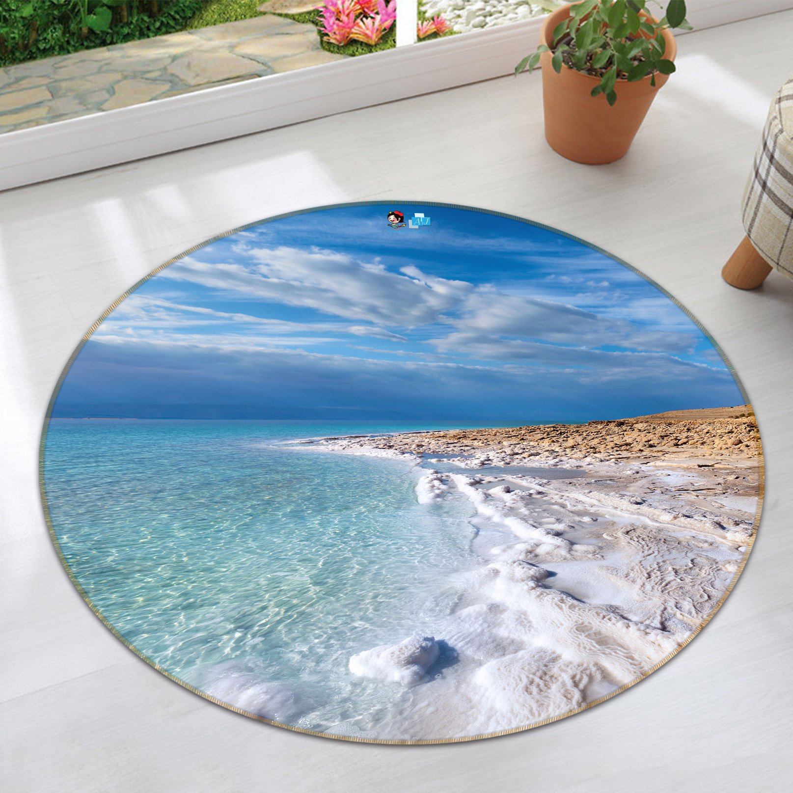 3D Sky Beach 334 Round Non Slip Rug Mat Mat AJ Creativity Home