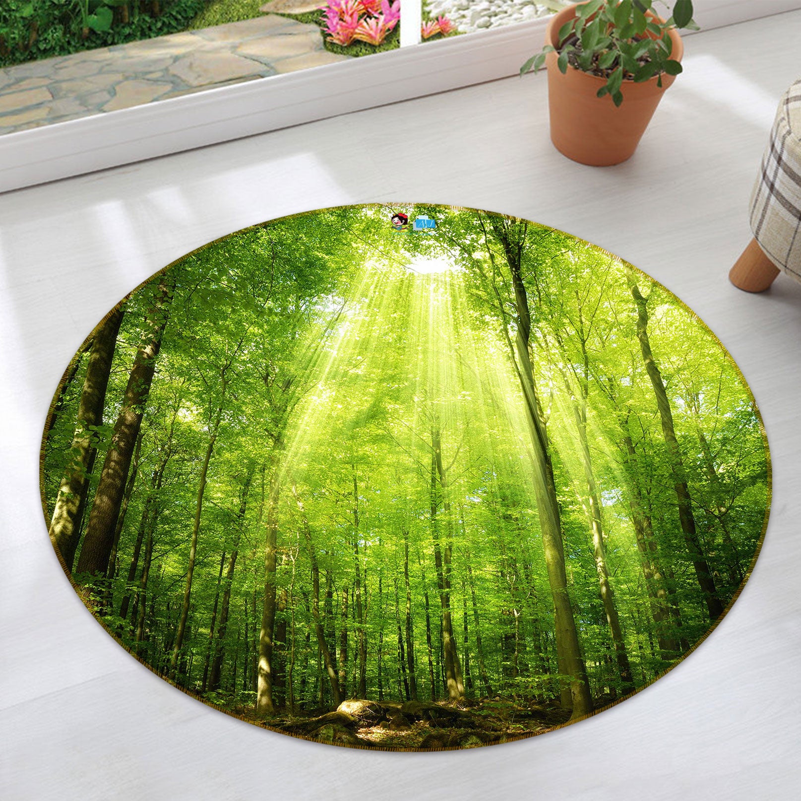 3D Forest 72264 Round Non Slip Rug Mat