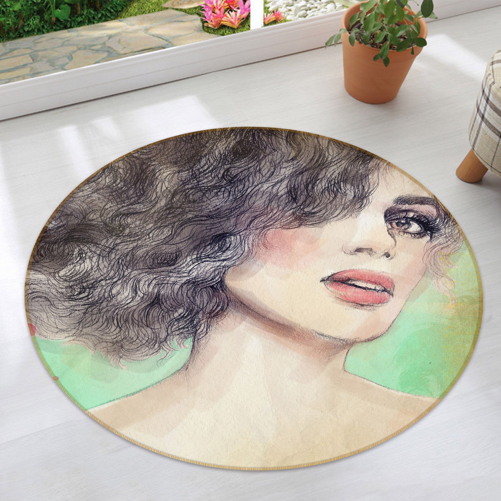 3D Beauty 36213 Round Non Slip Rug Mat