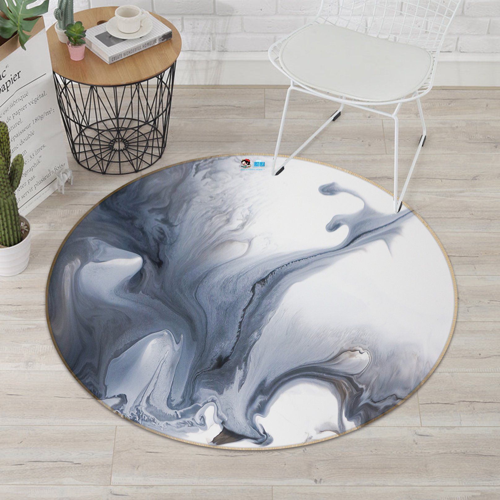 3D Dark Color Pattern 1439 Round Non Slip Rug Mat Mat AJ Creativity Home