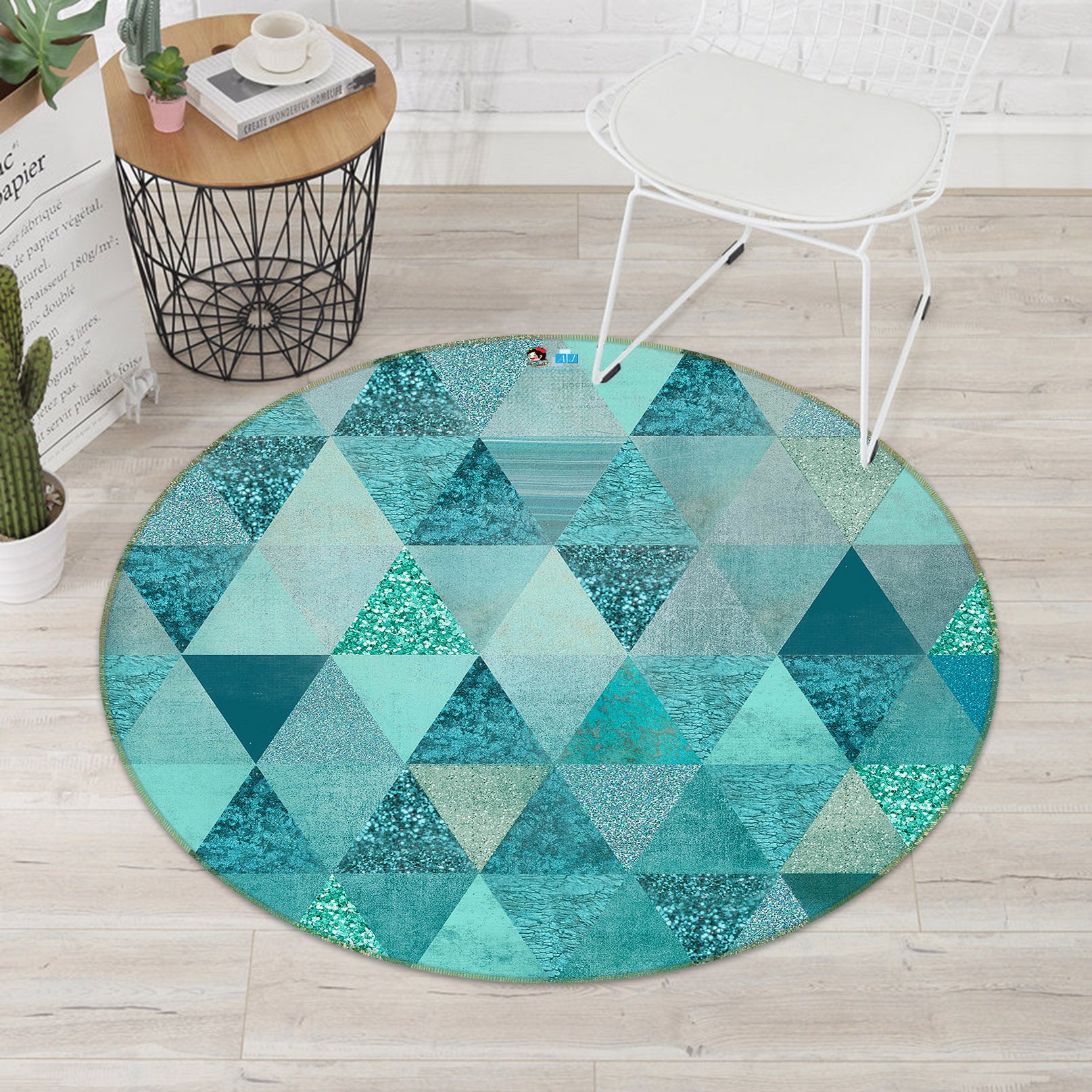 3D Triangle Pattern 83051 Andrea haase Rug Round Non Slip Rug Mat