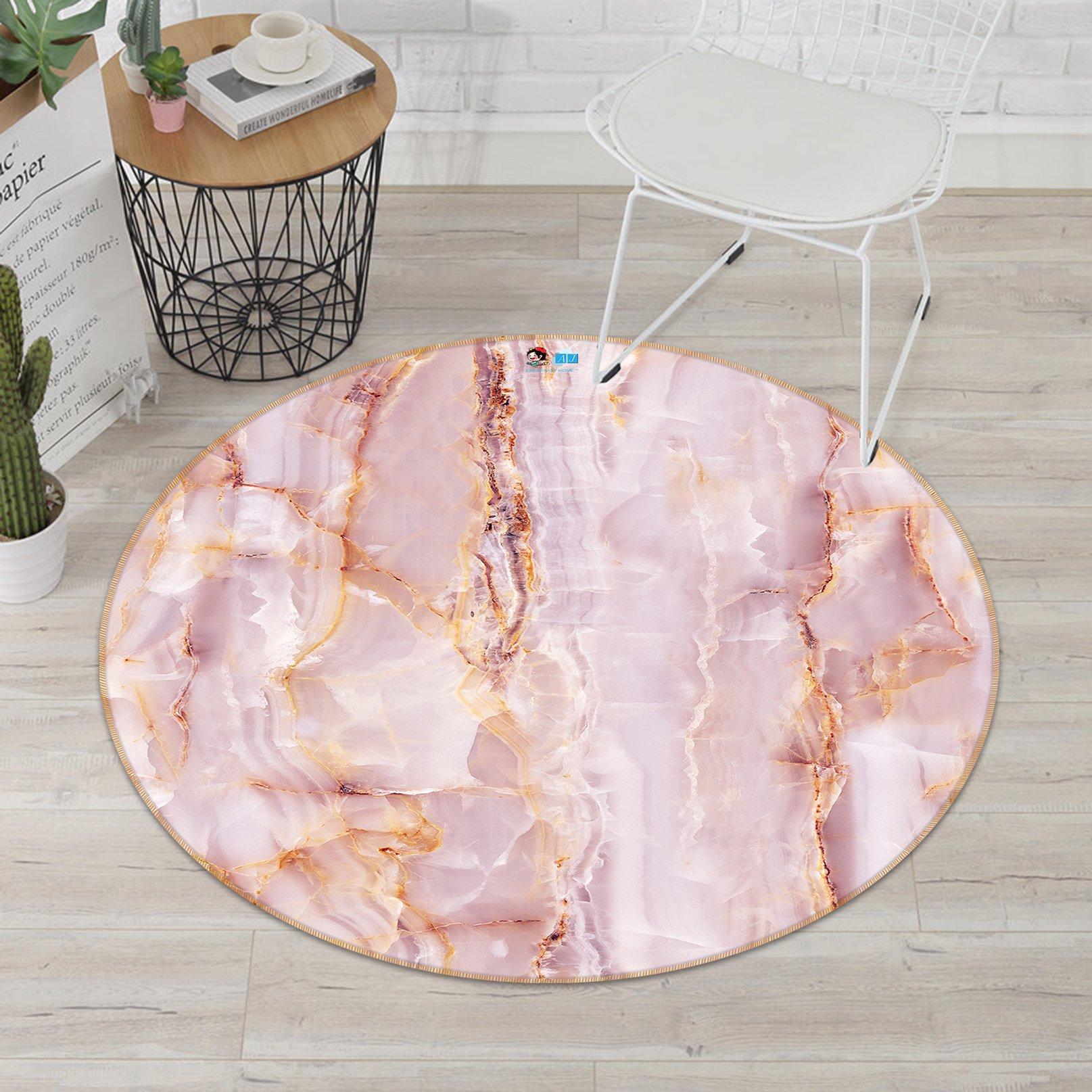 3D Pink Marble Texture 6842 Round Non Slip Rug Mat Mat AJ Creativity Home