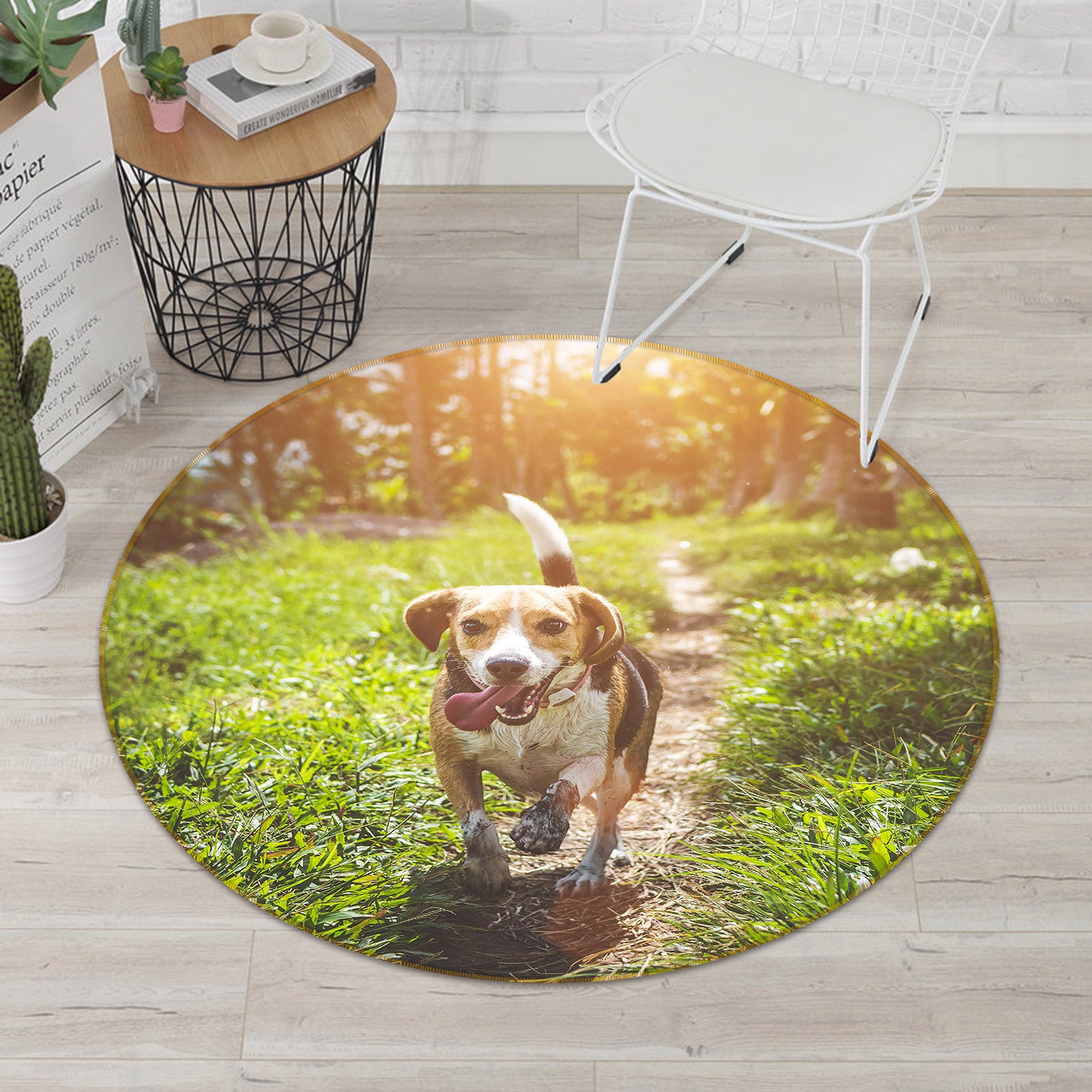 3D Dog 38068 Animal Round Non Slip Rug Mat