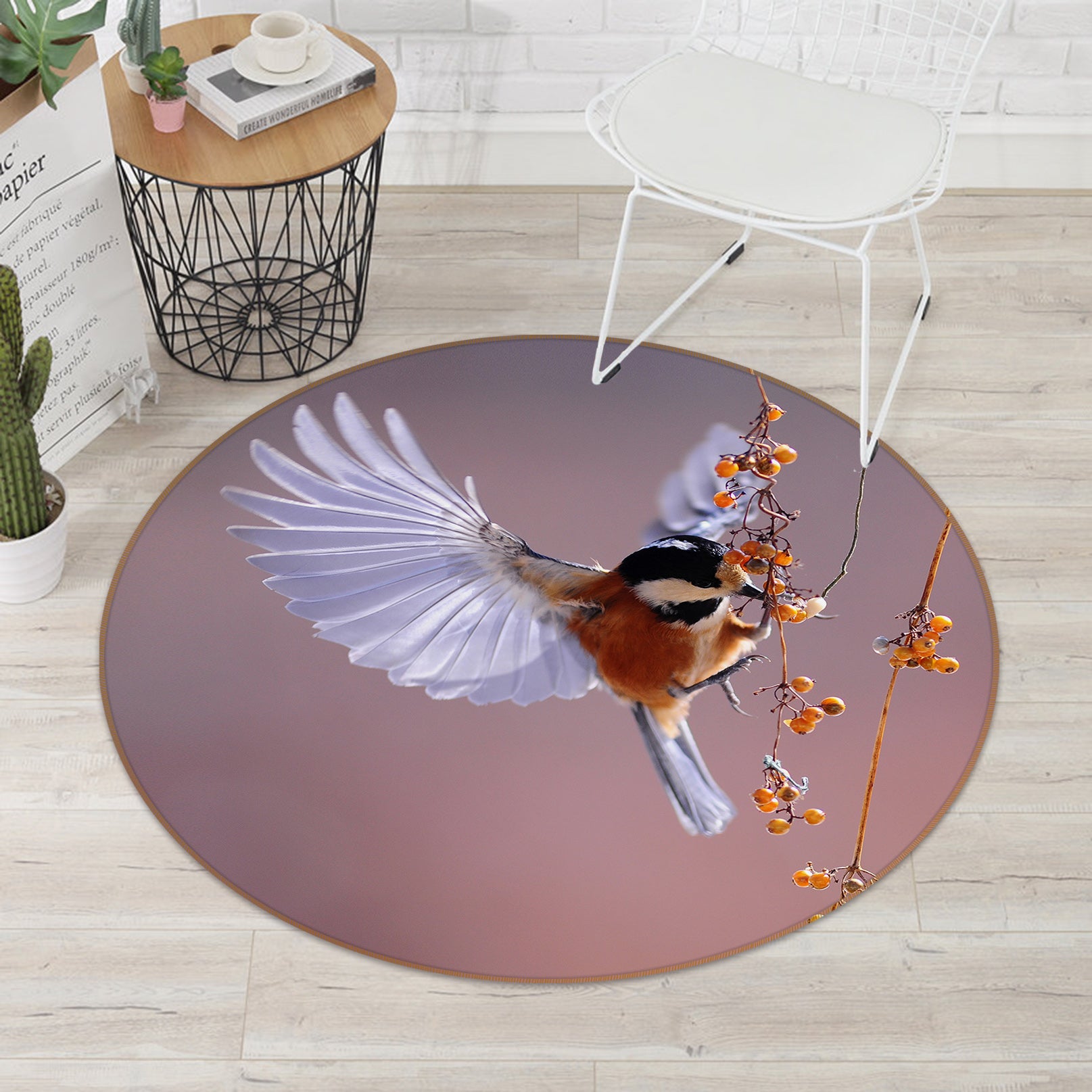 3D Bird 81279 Animal Round Non Slip Rug Mat