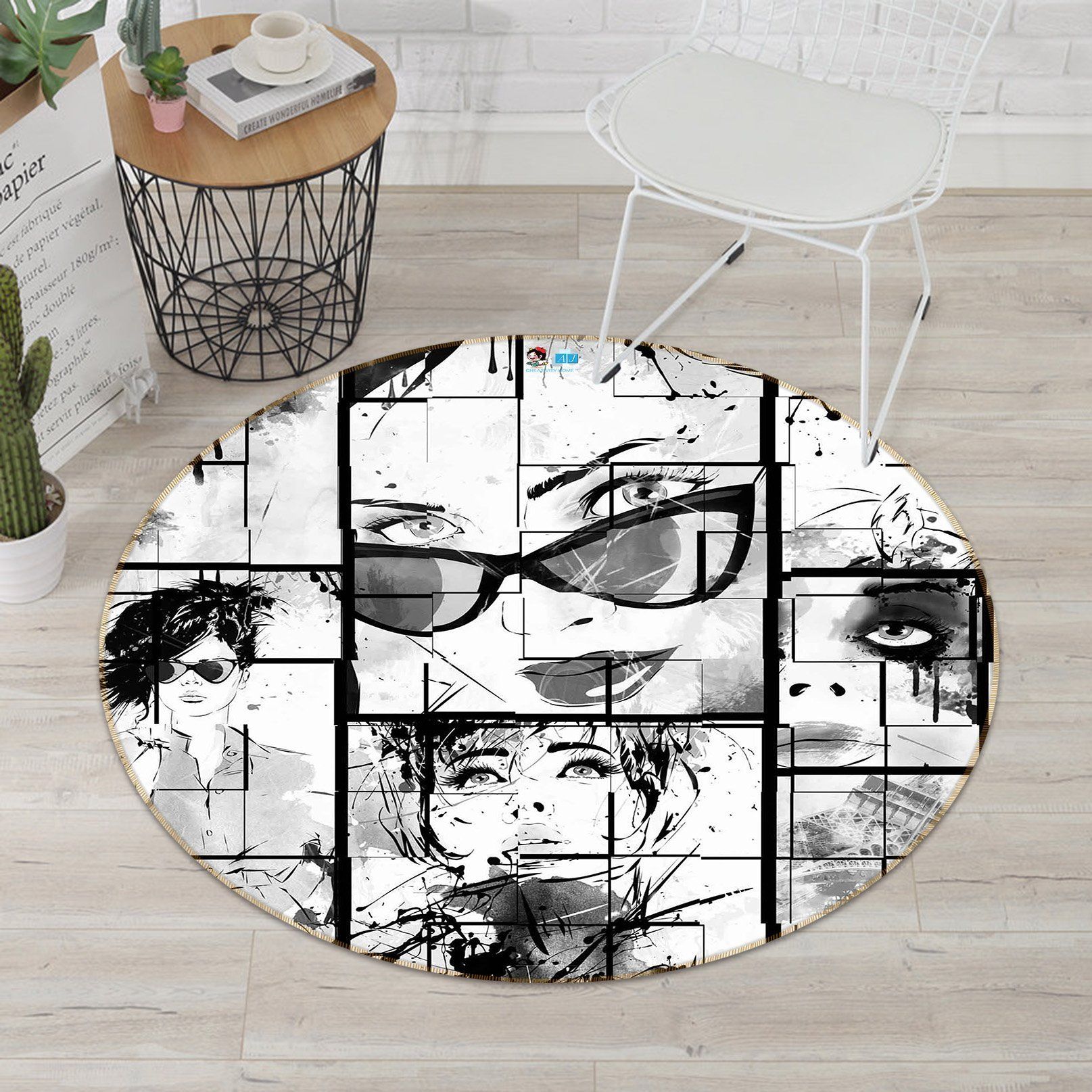 3D Graffiti Fashion Girls 73 Round Non Slip Rug Mat Mat AJ Creativity Home