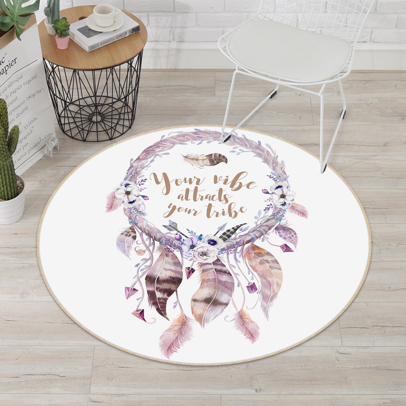 3D Dreamcatcher 29018 Round Non Slip Rug Mat
