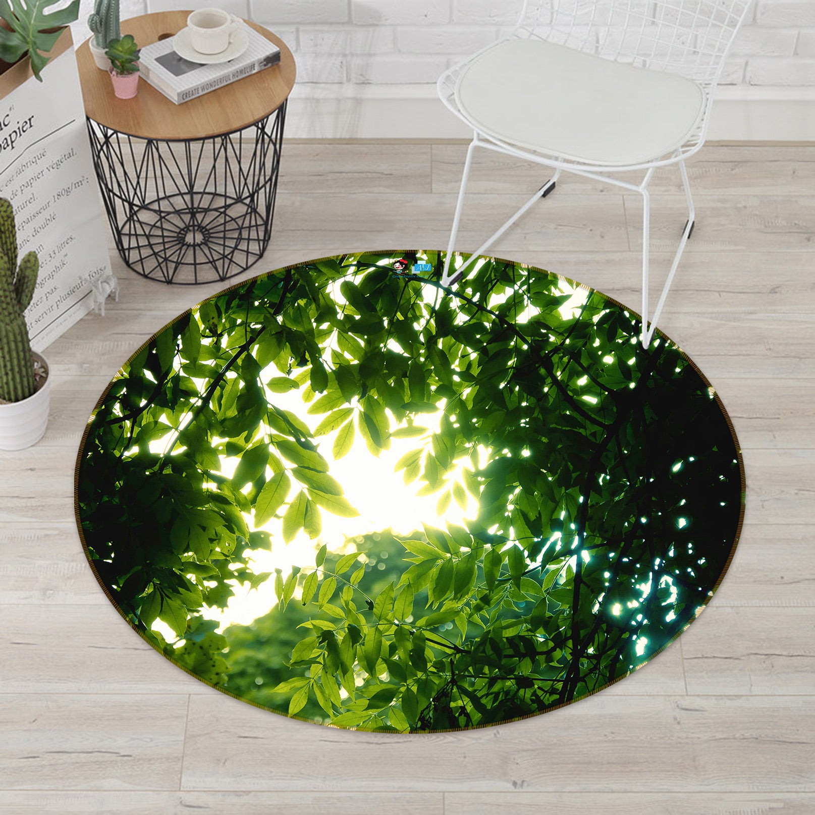 3D Forest Sunlight 80294 Round Non Slip Rug Mat