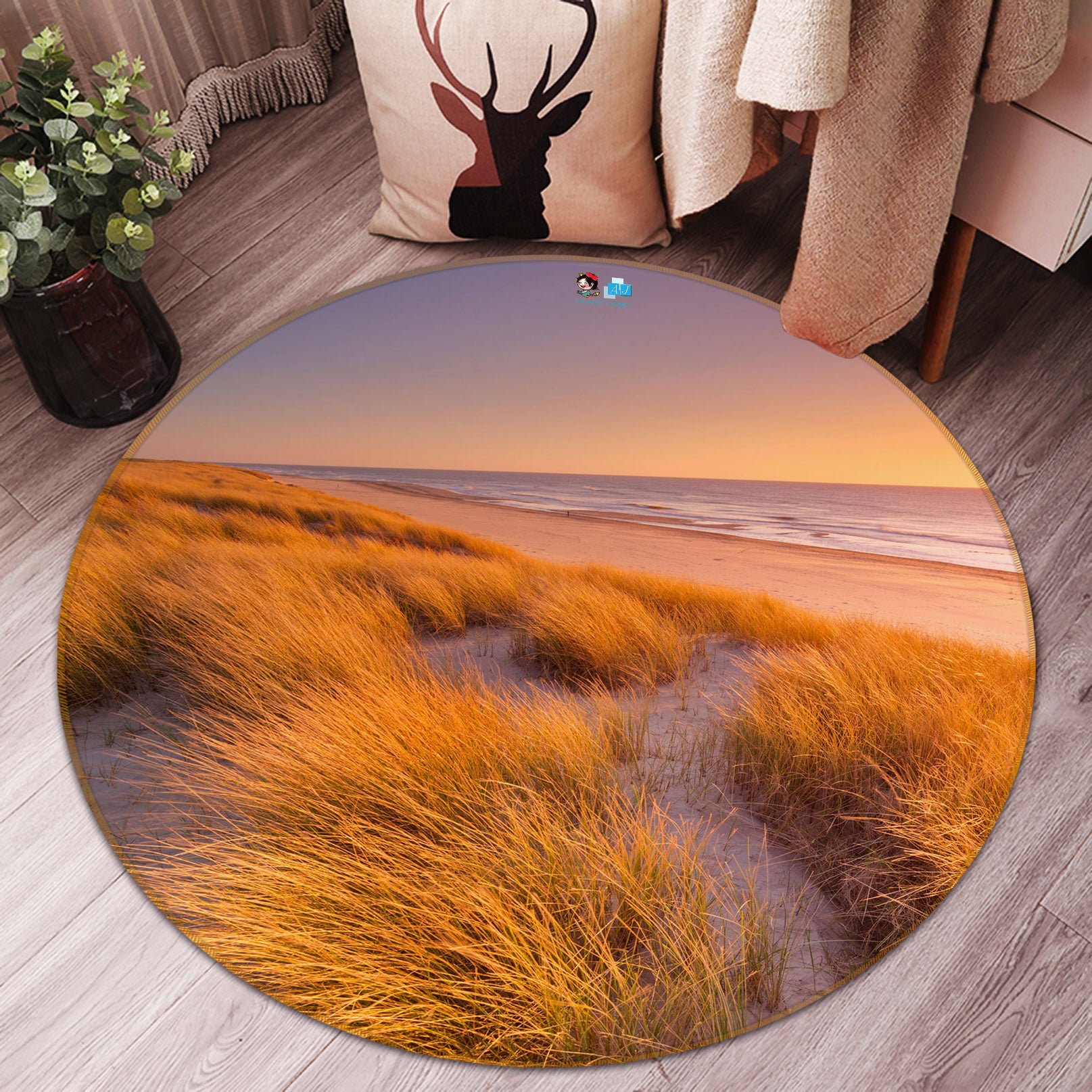 3D Grass 69202 Round Non Slip Rug Mat