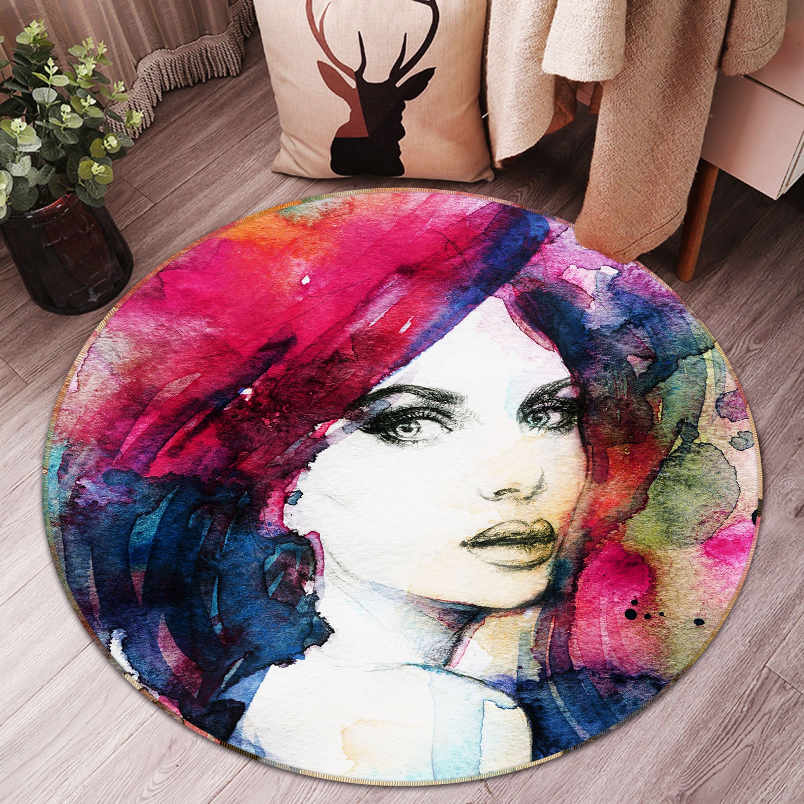 3D Beauty 36228 Round Non Slip Rug Mat