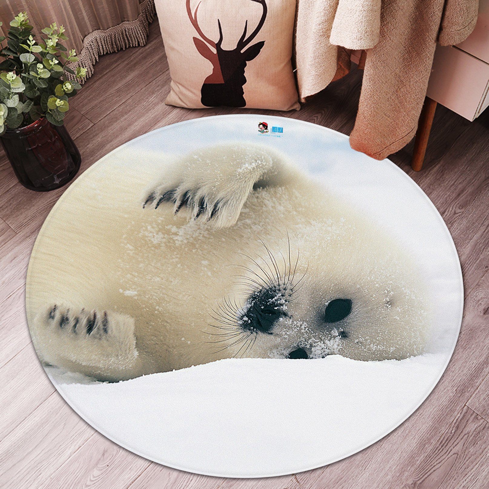 3D Sea Lions 3294 Round Non Slip Rug Mat Mat AJ Creativity Home