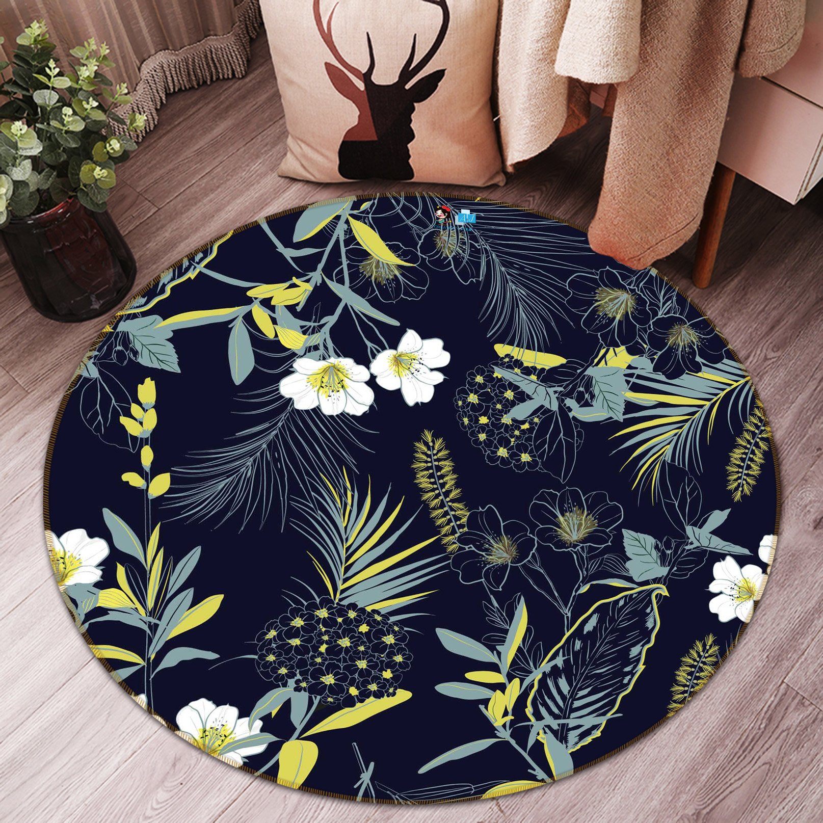 3D Invisible Flower 321 Round Non Slip Rug Mat Mat AJ Creativity Home