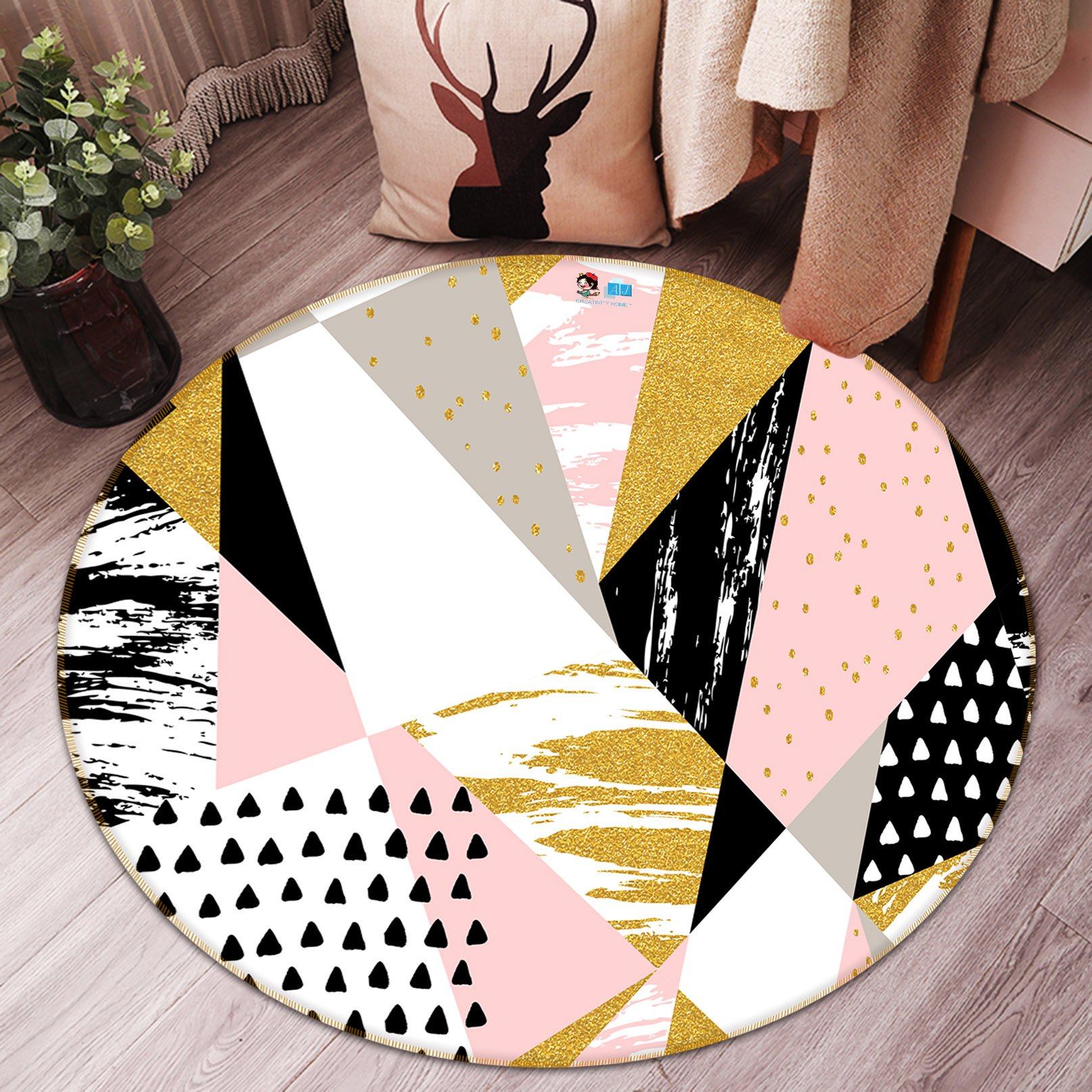 3D Pink Stitching 3426 Round Non Slip Rug Mat Mat AJ Creativity Home