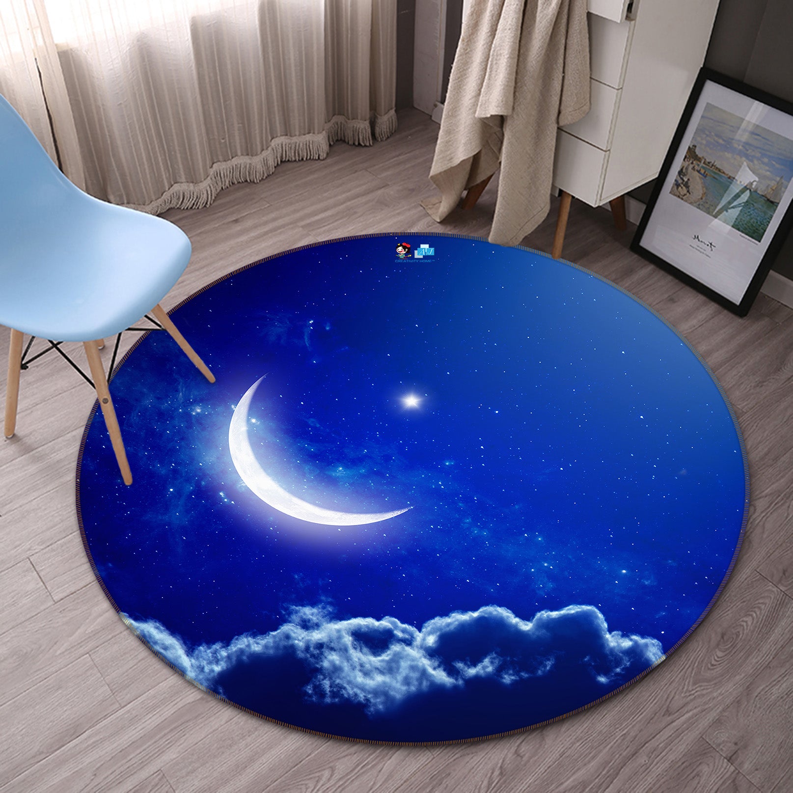 3D Moon 74146 Round Non Slip Rug Mat
