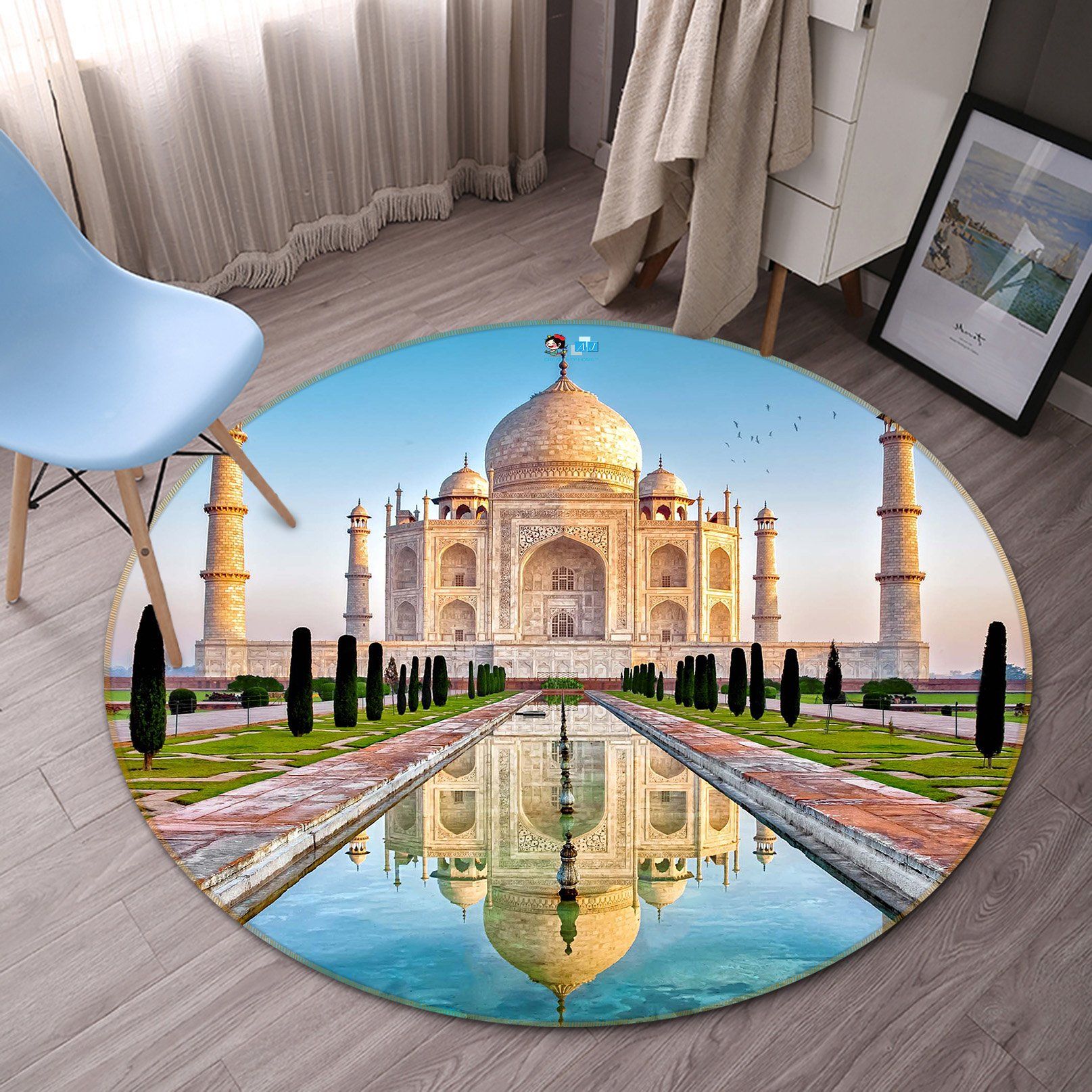 3D Taj Mahal 080 Round Non Slip Rug Mat Mat AJ Creativity Home