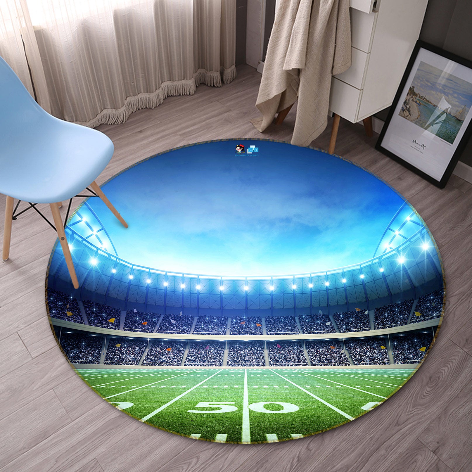 3D Court 72169 Round Non Slip Rug Mat