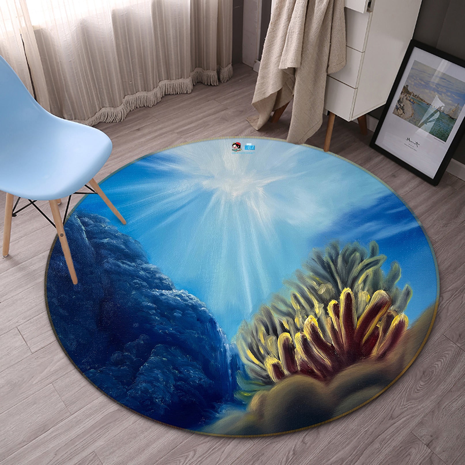 3D Sea Stony Coral 9744 Marina Zotova Rug Round Non Slip Rug Mat