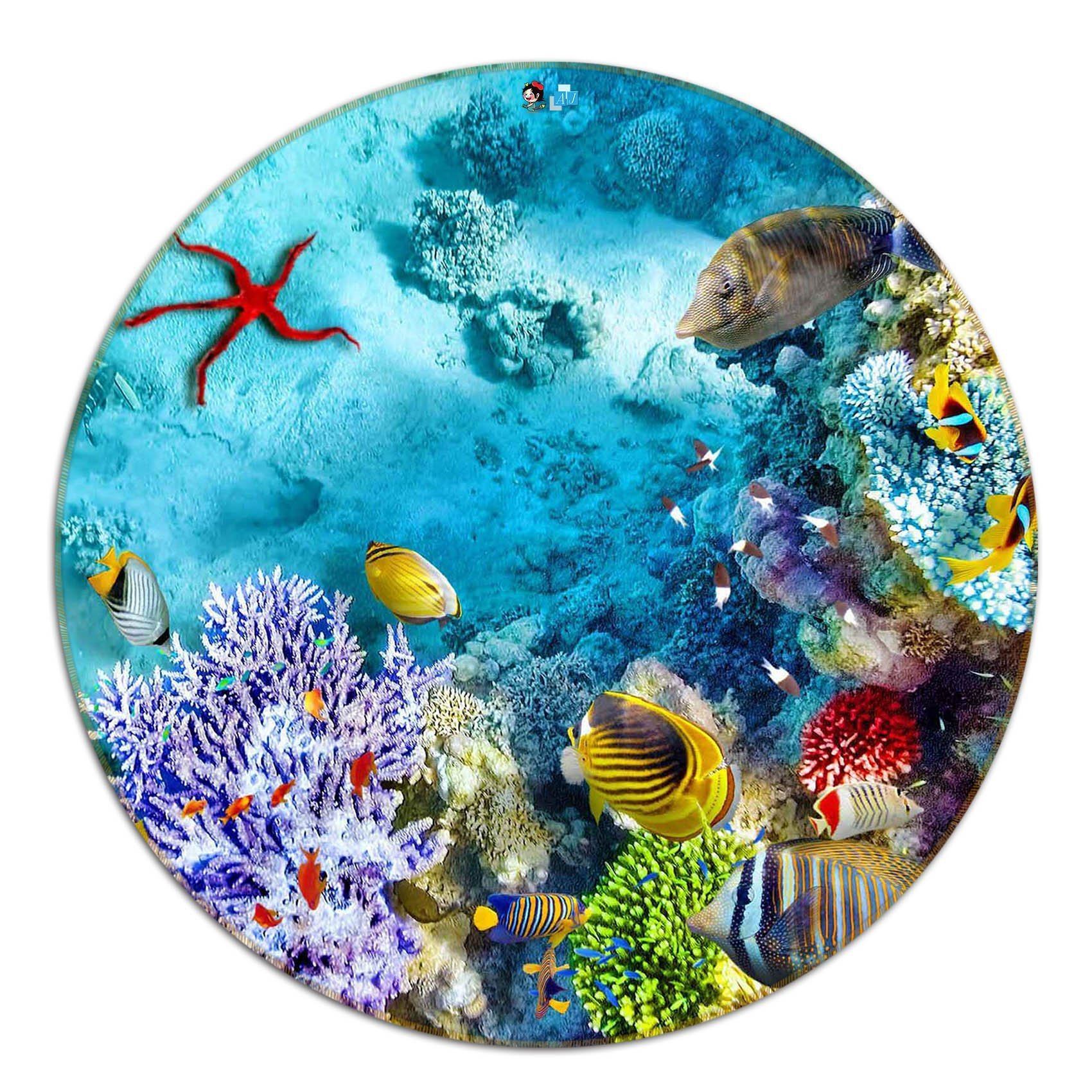 3D Sea Floor Scenery 79 Round Non Slip Rug Mat Mat AJ Creativity Home