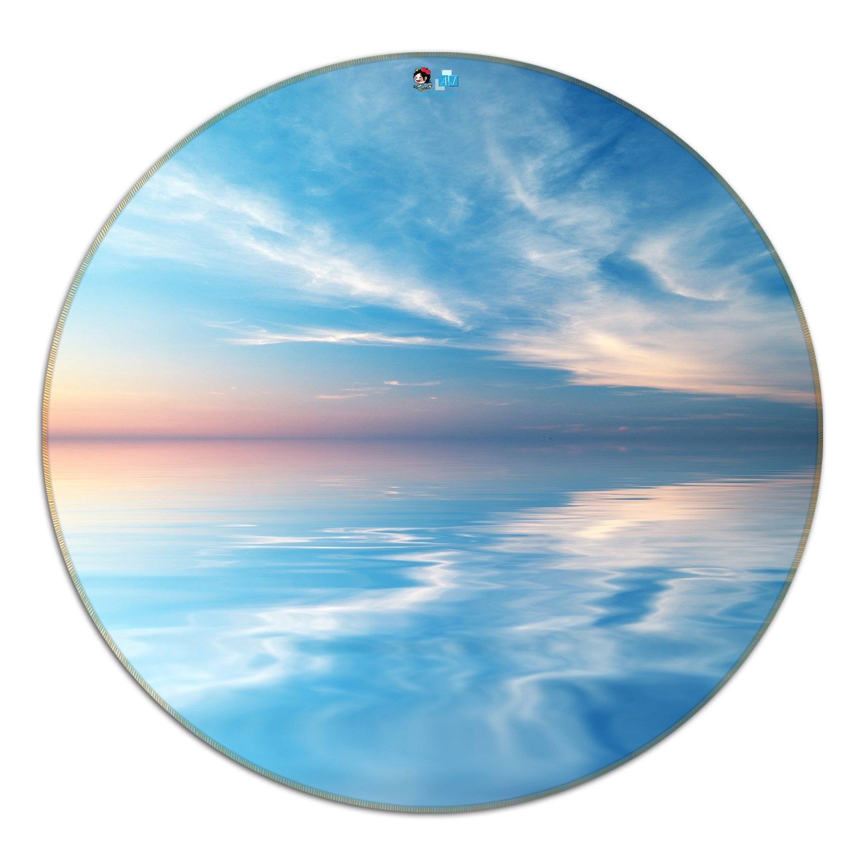 3D Boundless Blue Sea 121 Round Non Slip Rug Mat Mat AJ Creativity Home