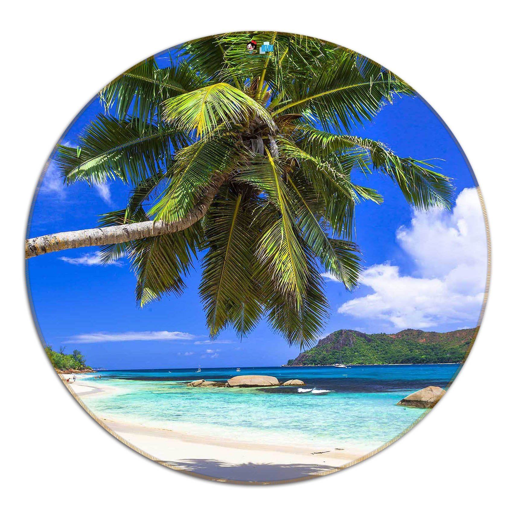 3D Bay Beach Scenery 136 Round Non Slip Rug Mat Mat AJ Creativity Home