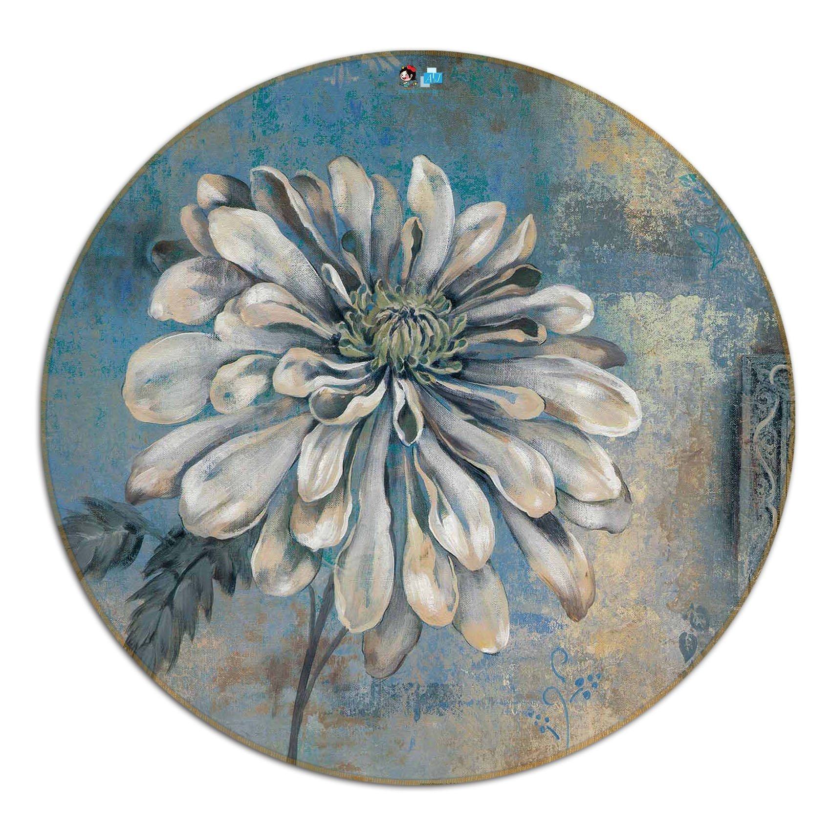3D Retro Flower Painting 17 Round Non Slip Rug Mat Mat AJ Creativity Home