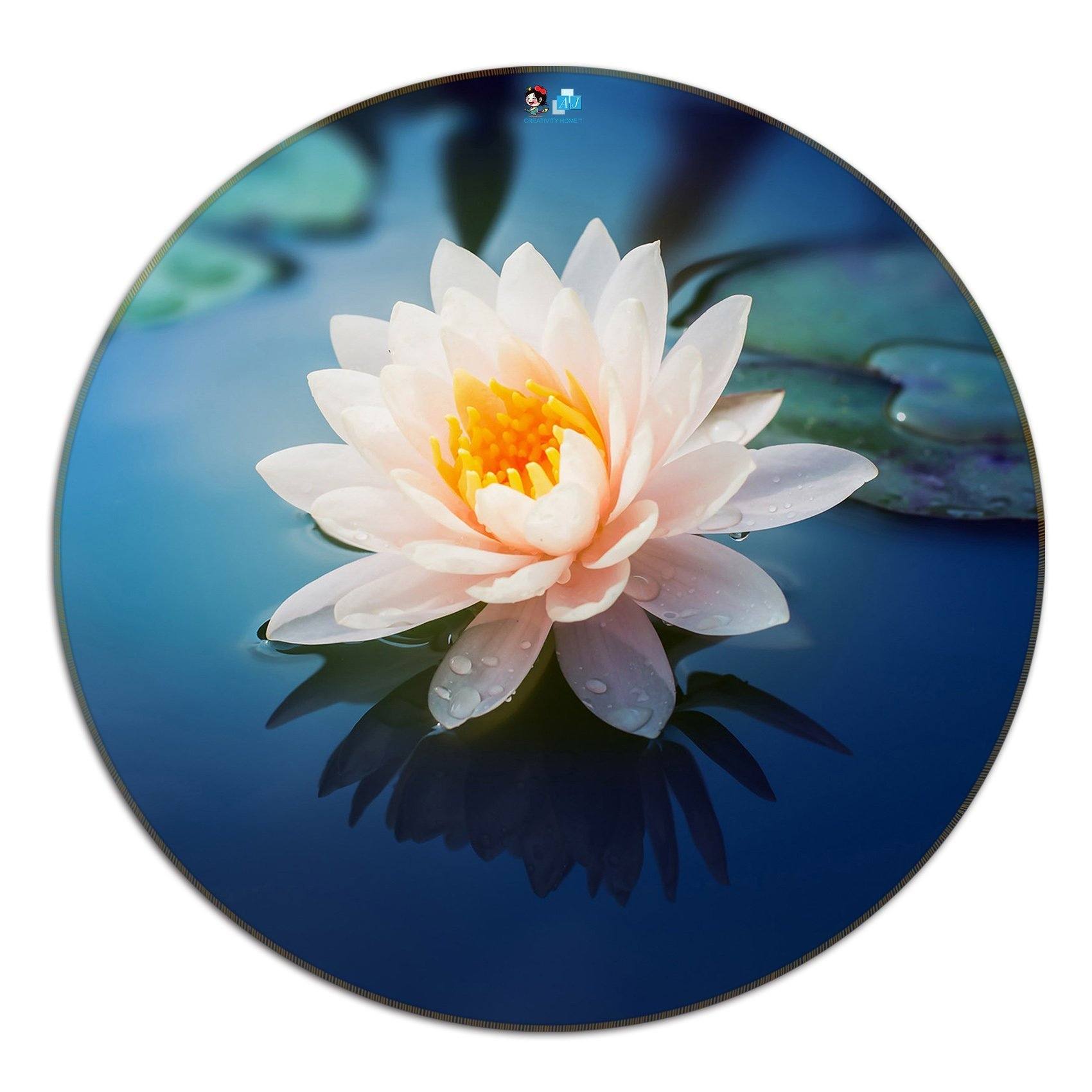 3D Lake Flower 66 Round Non Slip Rug Mat Mat AJ Creativity Home