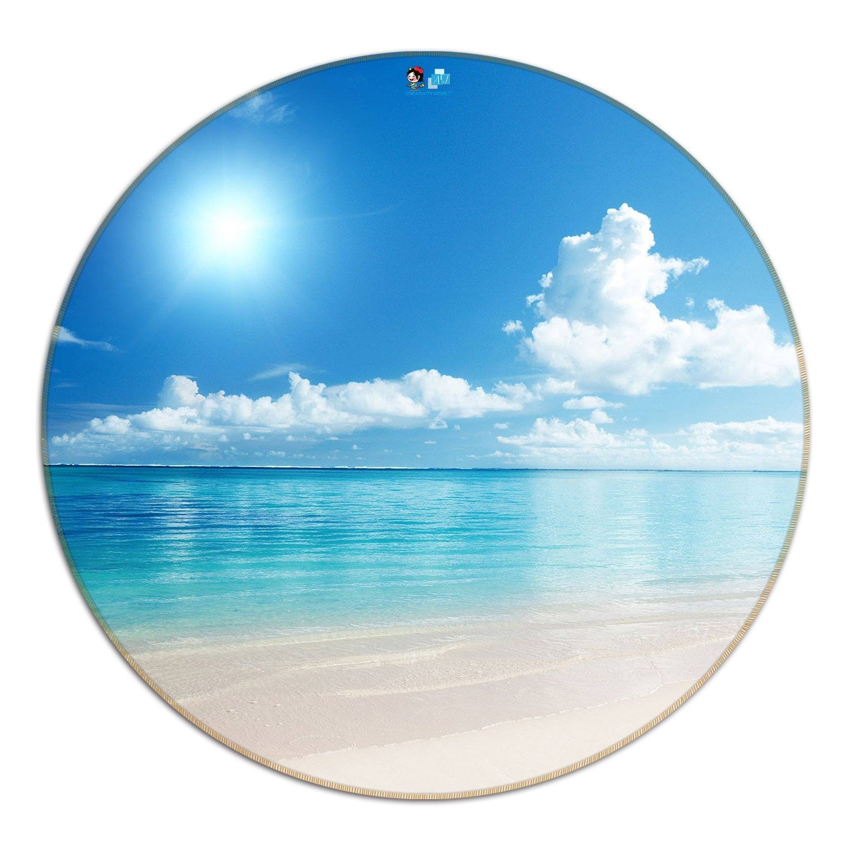 3D Blue Sea Scenery 43 Round Non Slip Rug Mat Mat AJ Creativity Home