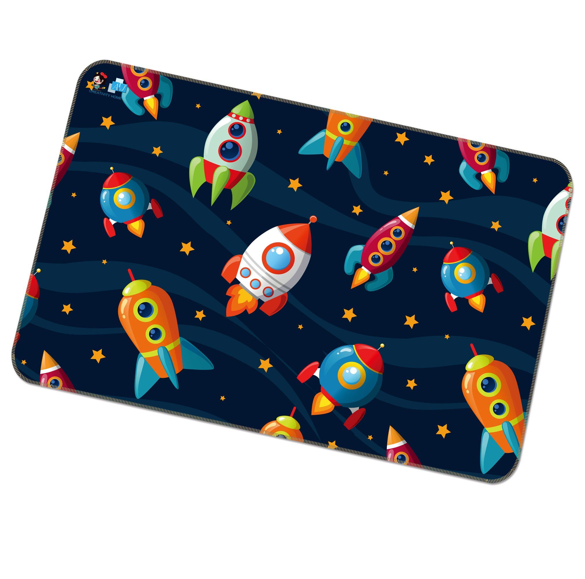3D Cartoon Rocket 085 Non Slip Rug Mat Mat AJ Creativity Home