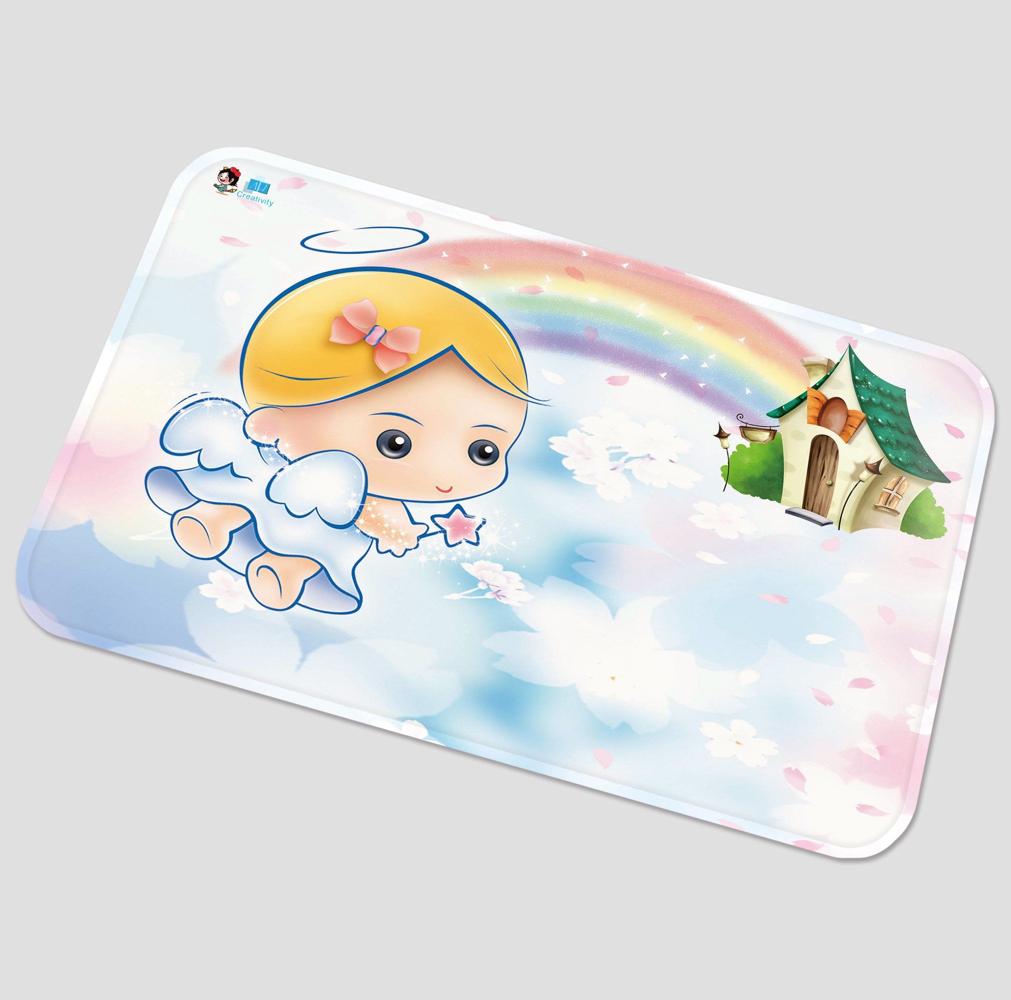 3D Lovely Angel Rainbow House 34 Non Slip Rug Mat Mat AJ Creativity Home