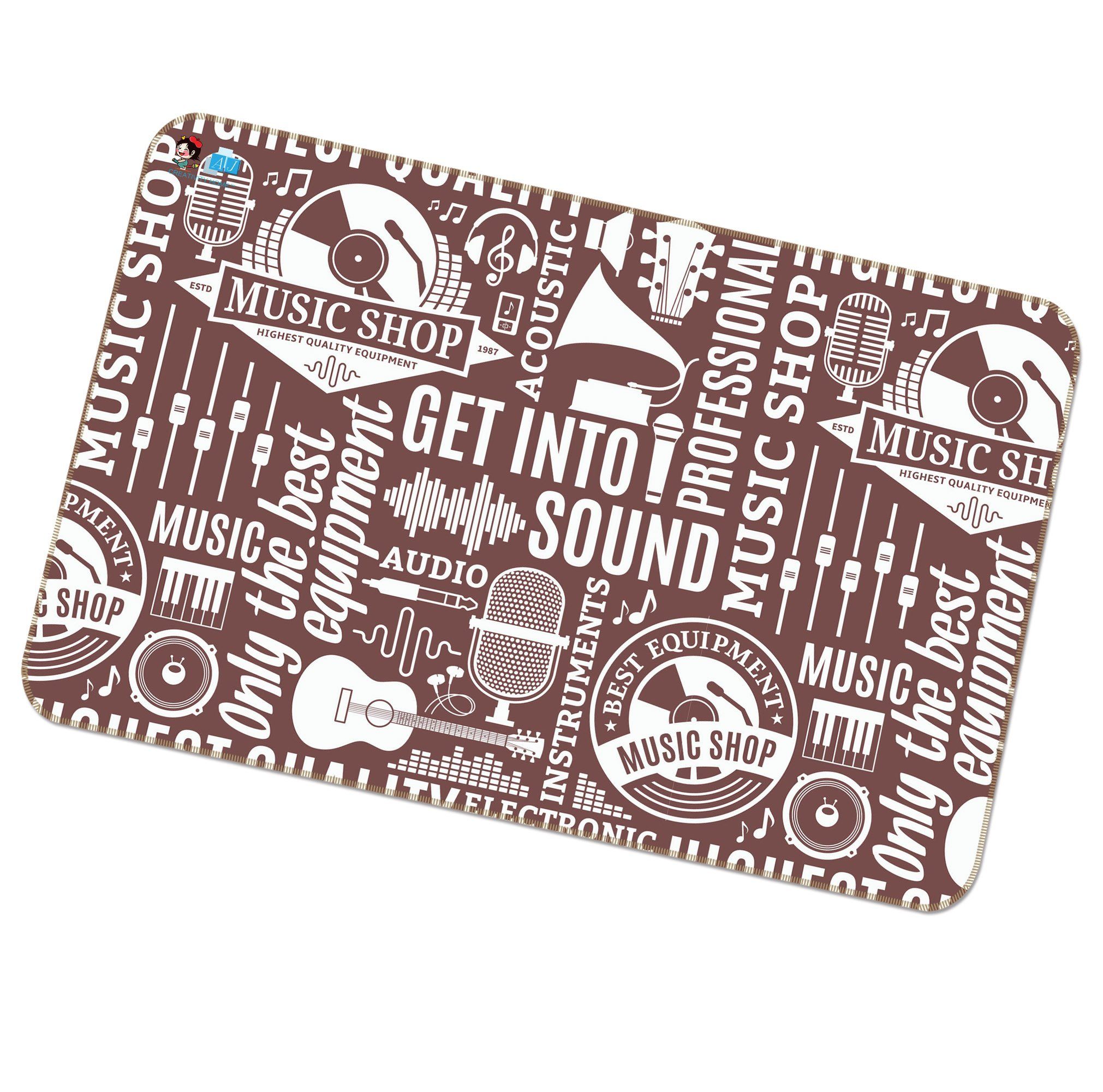 3D Musical Pattern 094 Non Slip Rug Mat Mat AJ Creativity Home