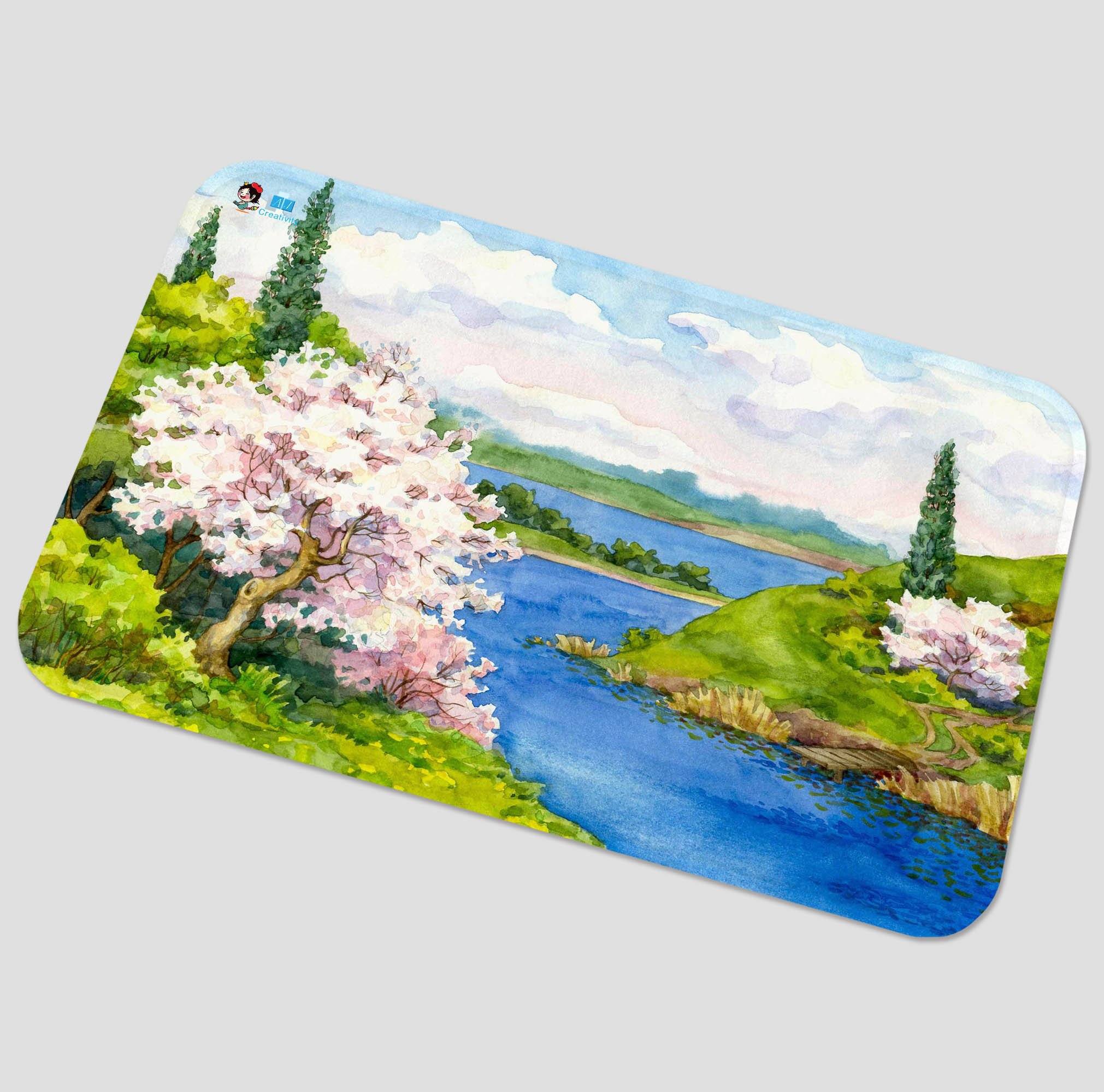 3D Watercolor Scenery 128 Non Slip Rug Mat Mat AJ Creativity Home