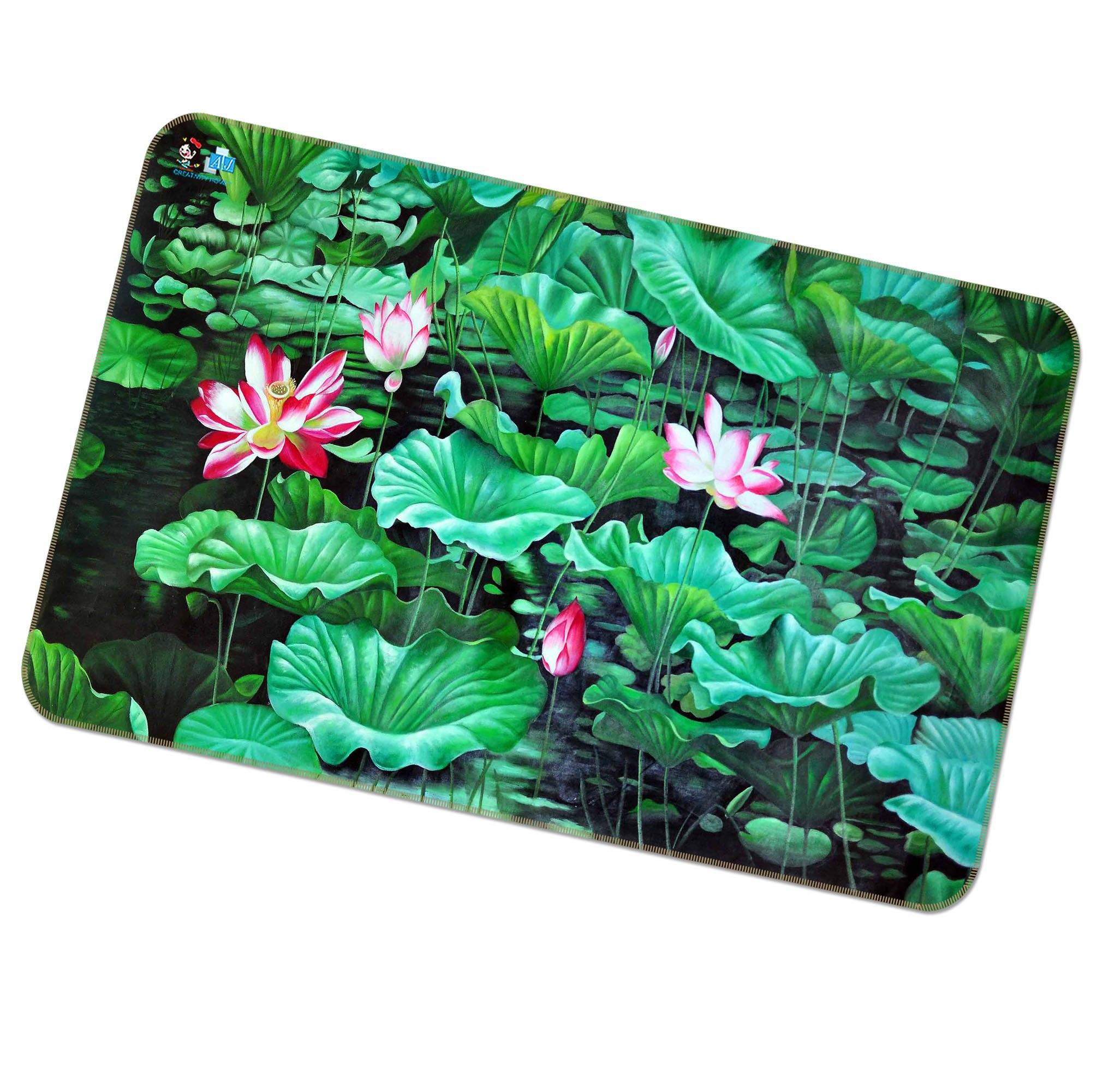 3D Lotus Flowers Leaves 196 Non Slip Rug Mat Mat AJ Creativity Home