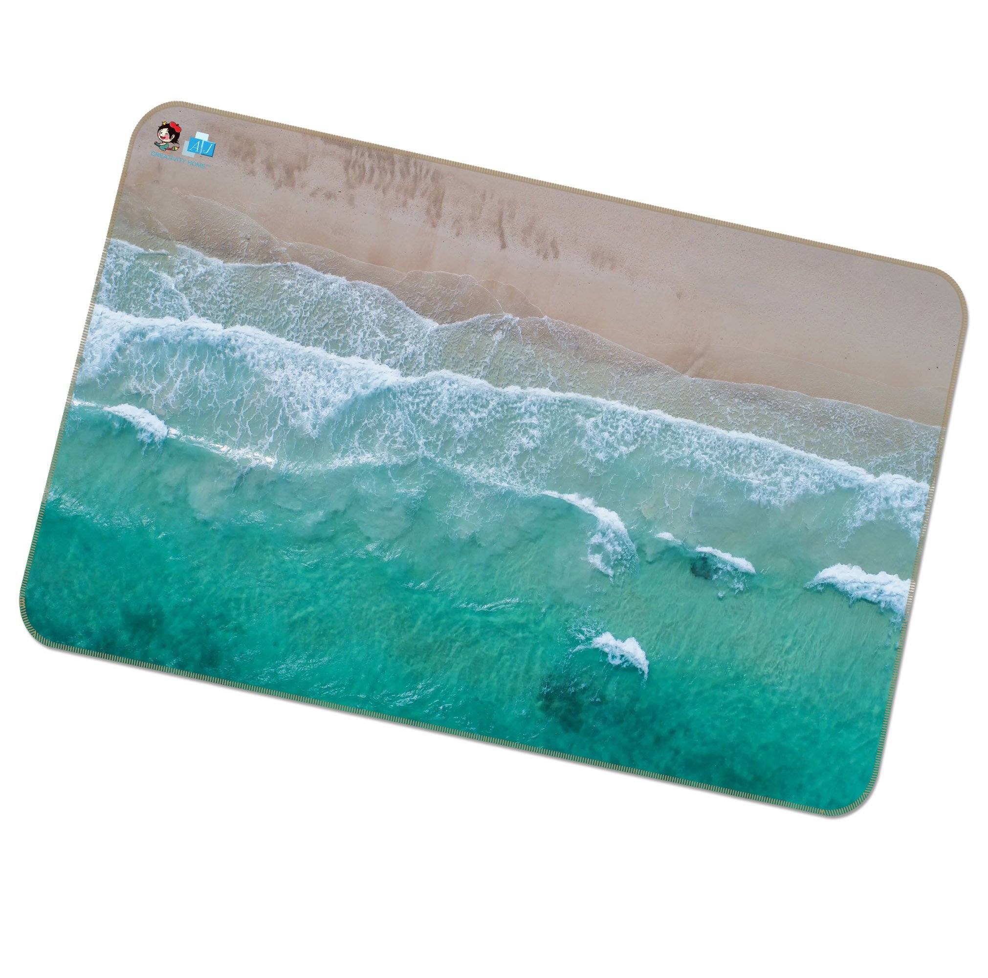3D Surging Sea 105 Non Slip Rug Mat Mat AJ Creativity Home