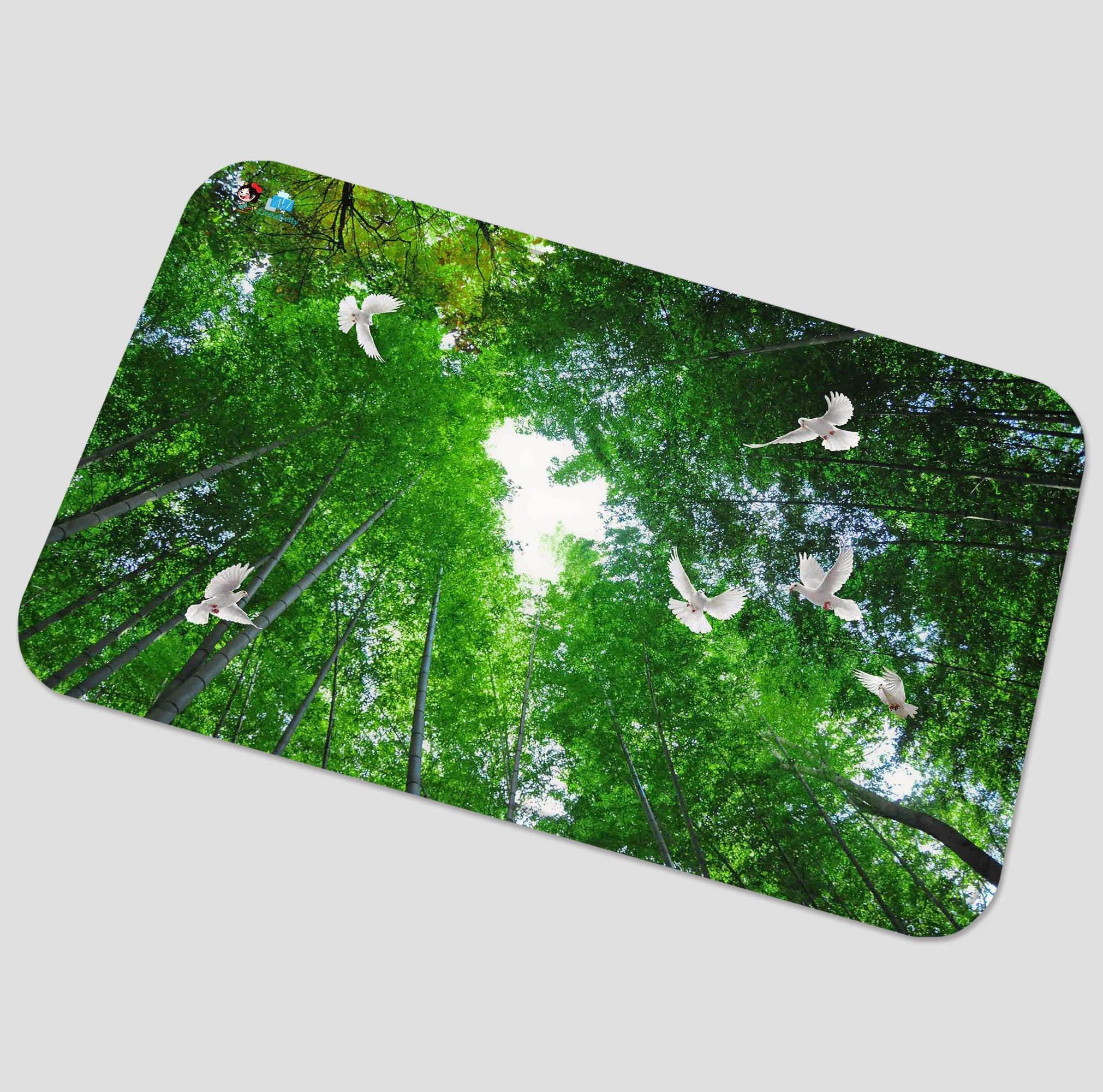 3D Bamboo Forest Flying Birds 21 Non Slip Rug Mat Mat AJ Creativity Home
